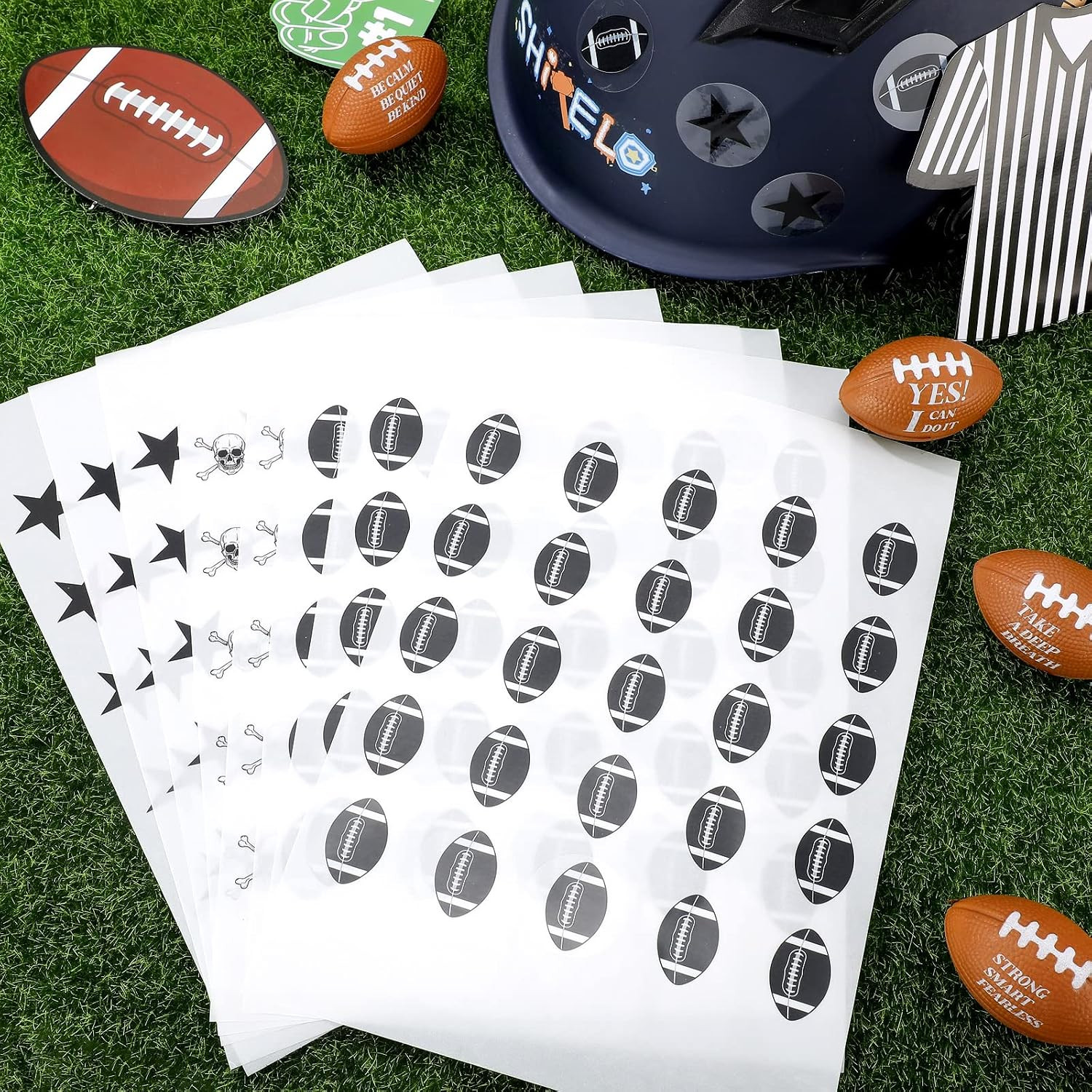 300 Pcs Football Helmet Decal Football Stickers Self Adhesive Helmet Stickers