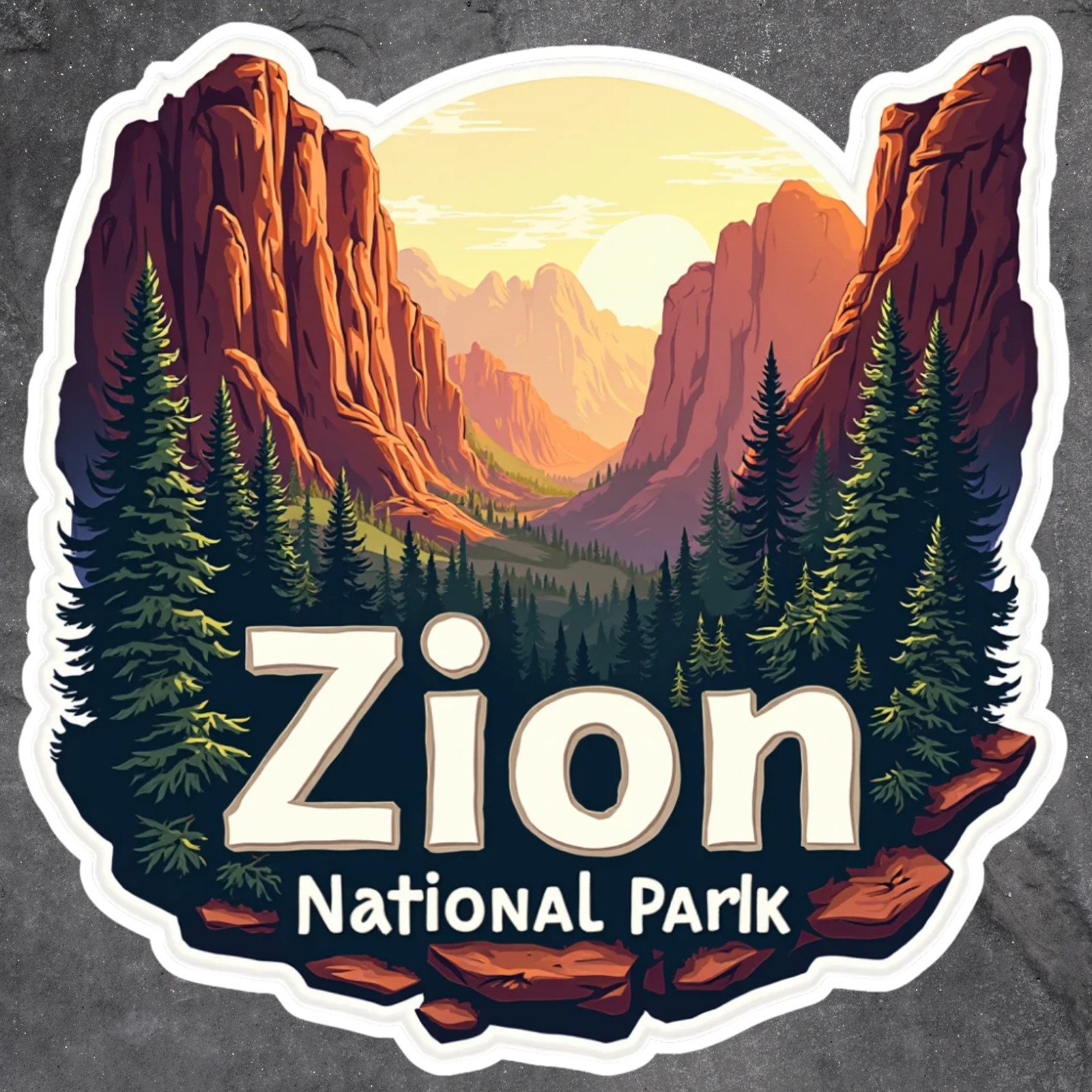 Zion national park sticker vinyl decal camping RV vacation window laptop mug