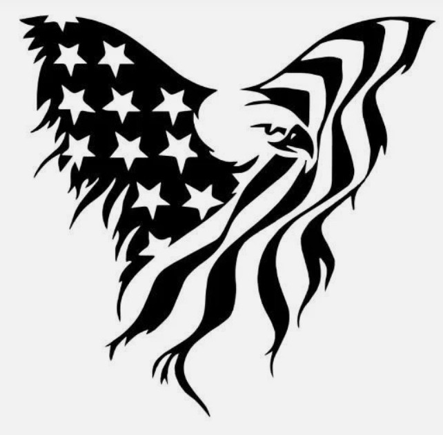 American USA Flag Eagle Patriotic Vinyl Decal Die Cut