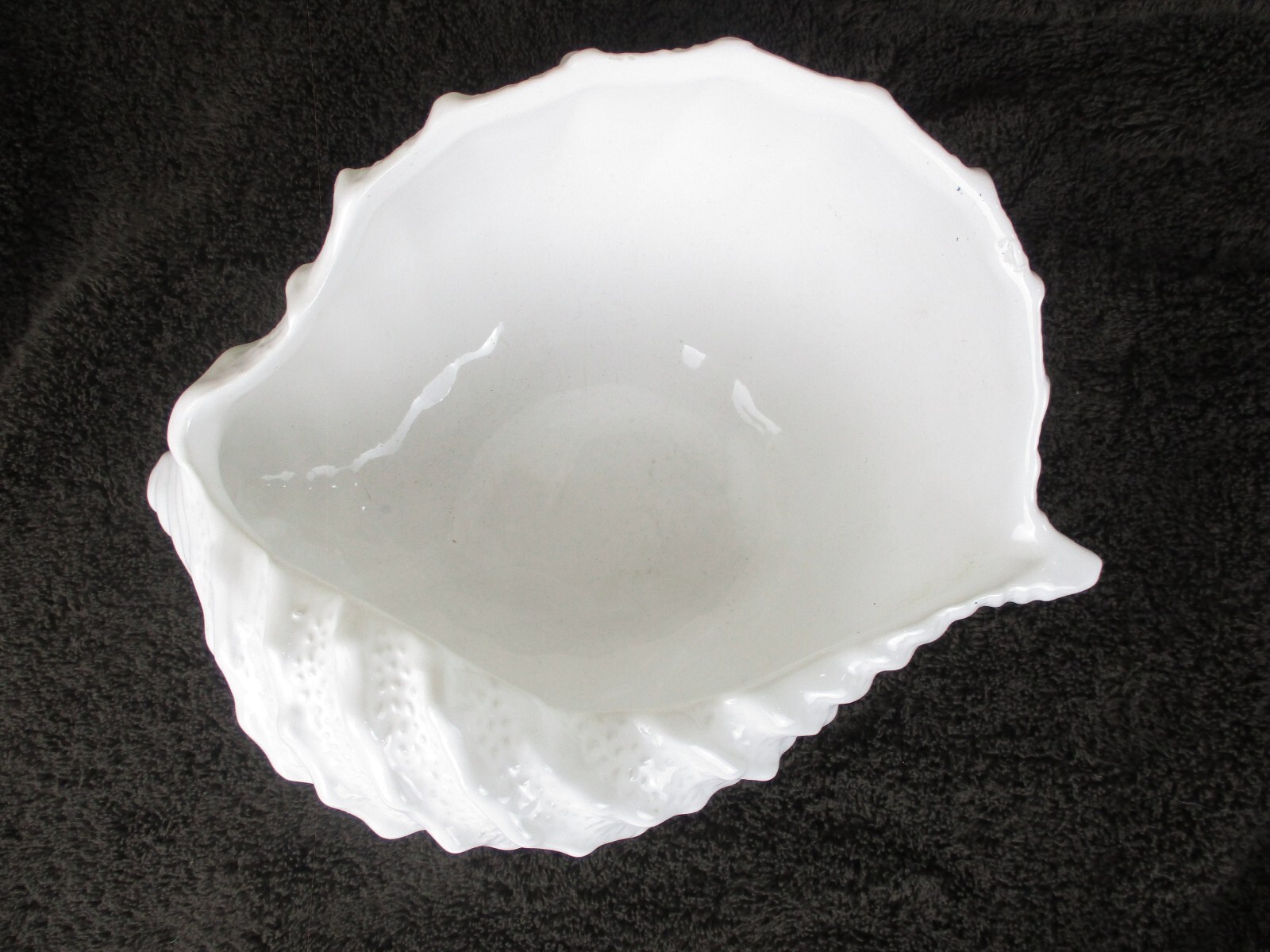 Marine Shell Vase, Seashell, Coastal Planter white planter midcentury clamshell