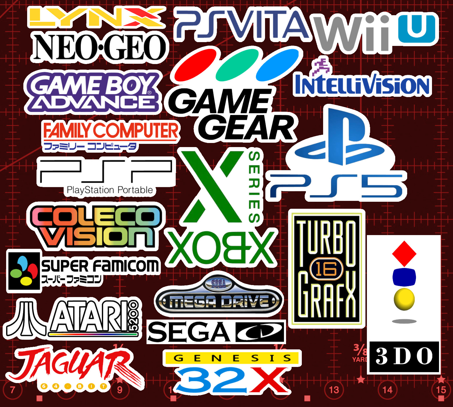 20 Video Game Console Logo Stickers – White, Clear or Holographic – PS5 Xbox