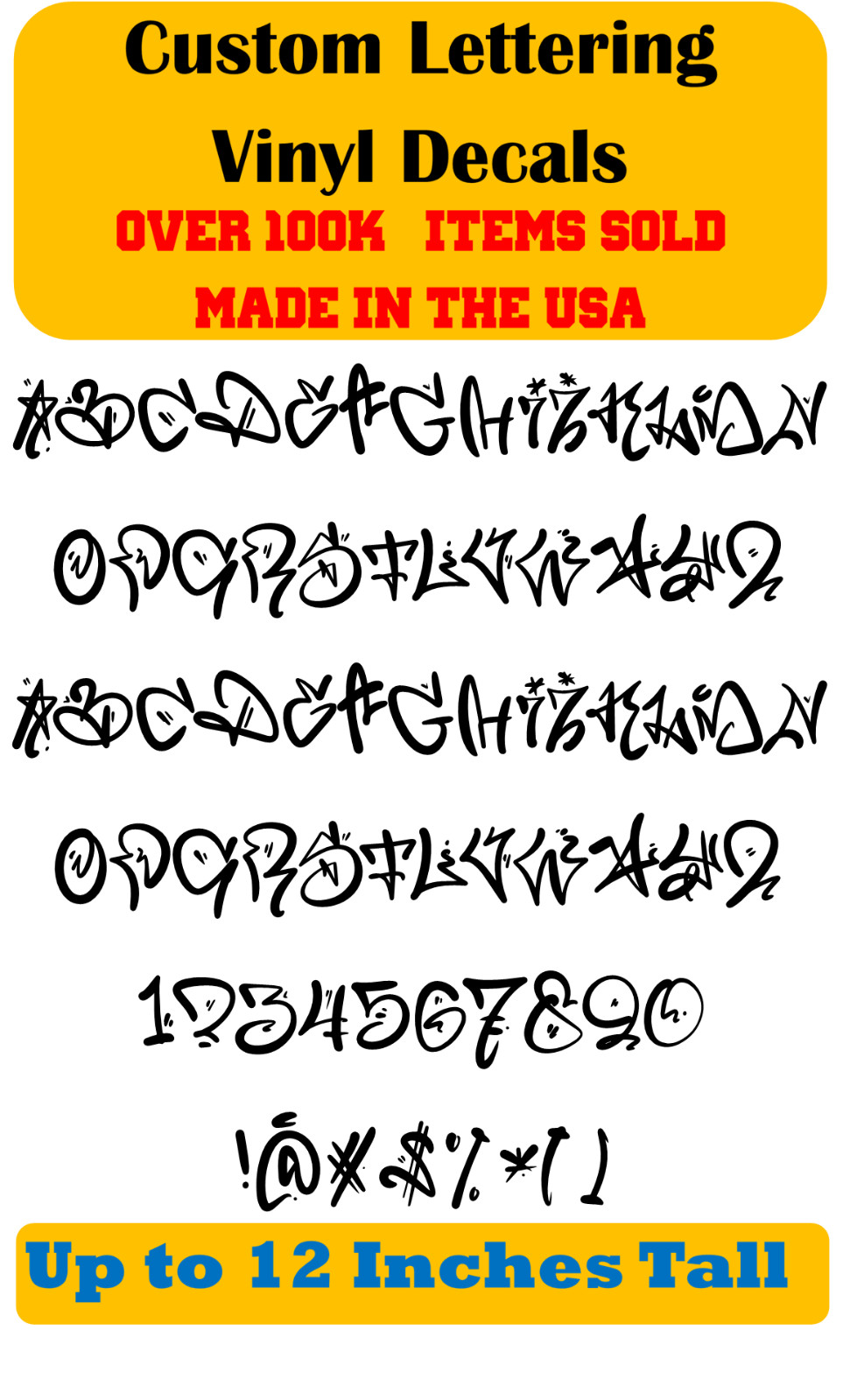 Custom Personalized Decal Vinyl Lettering Text Business Sign Graffiti Font vG