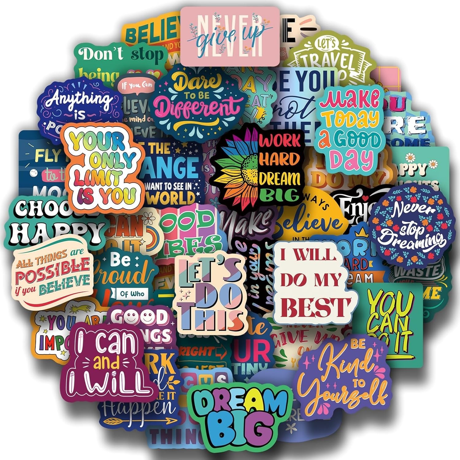 200PCS Motivational Stickers Inspirational Affirmation Vinyl Decals