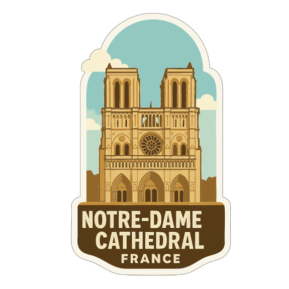 Notre Dame Cathedral France Sticker Decal Vinyl Die-Cut Symbolic Landmark Design