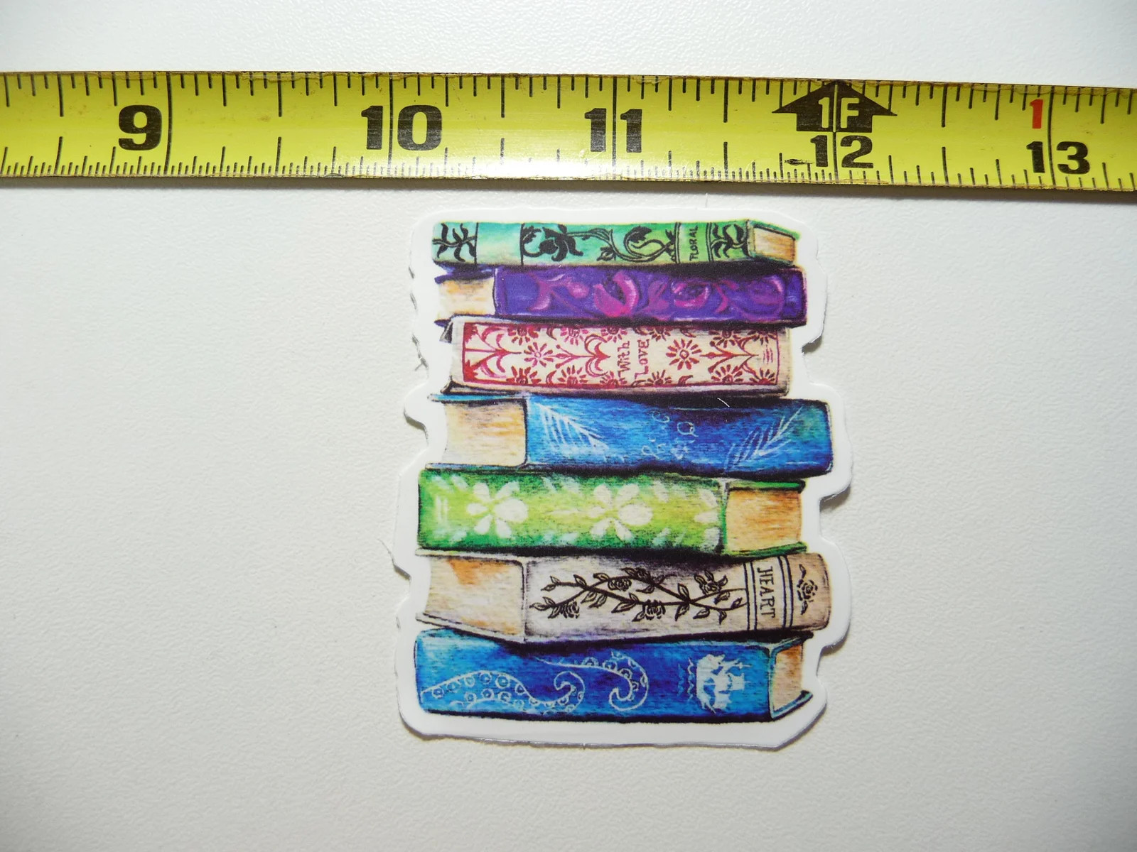 STACK PRETTY BOOKS SMALL STICKER DECAL READING NOVEL LIBRARY STORY