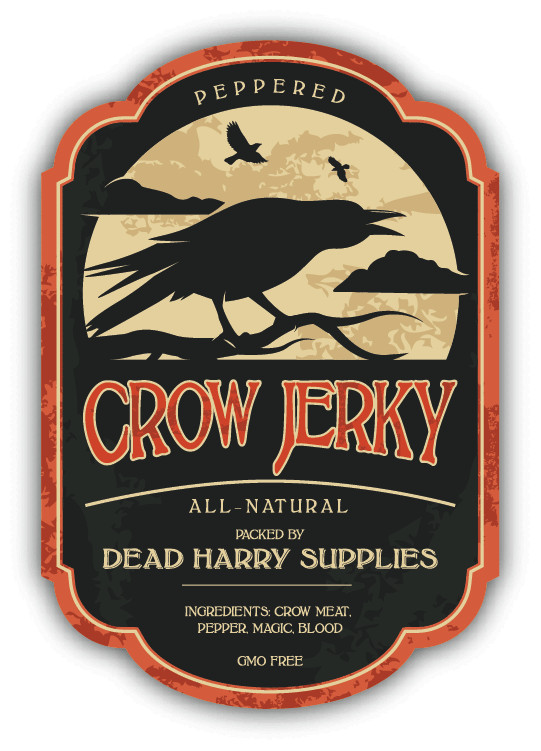 Halloween Potion Crow Jerky Vintage Car Bumper Sticker Decal