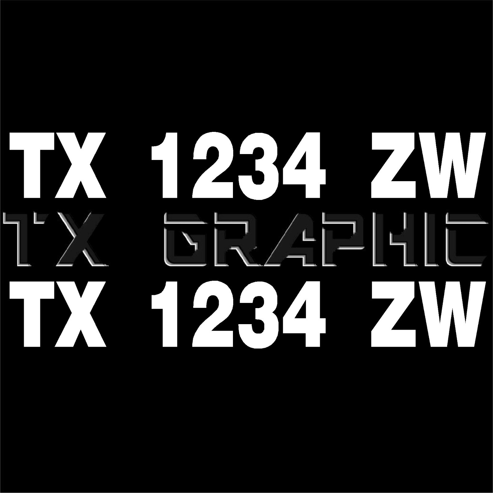 Custom Boat Registration Numbers Decals Jet Ski Marina Stickers : (Set of 2)