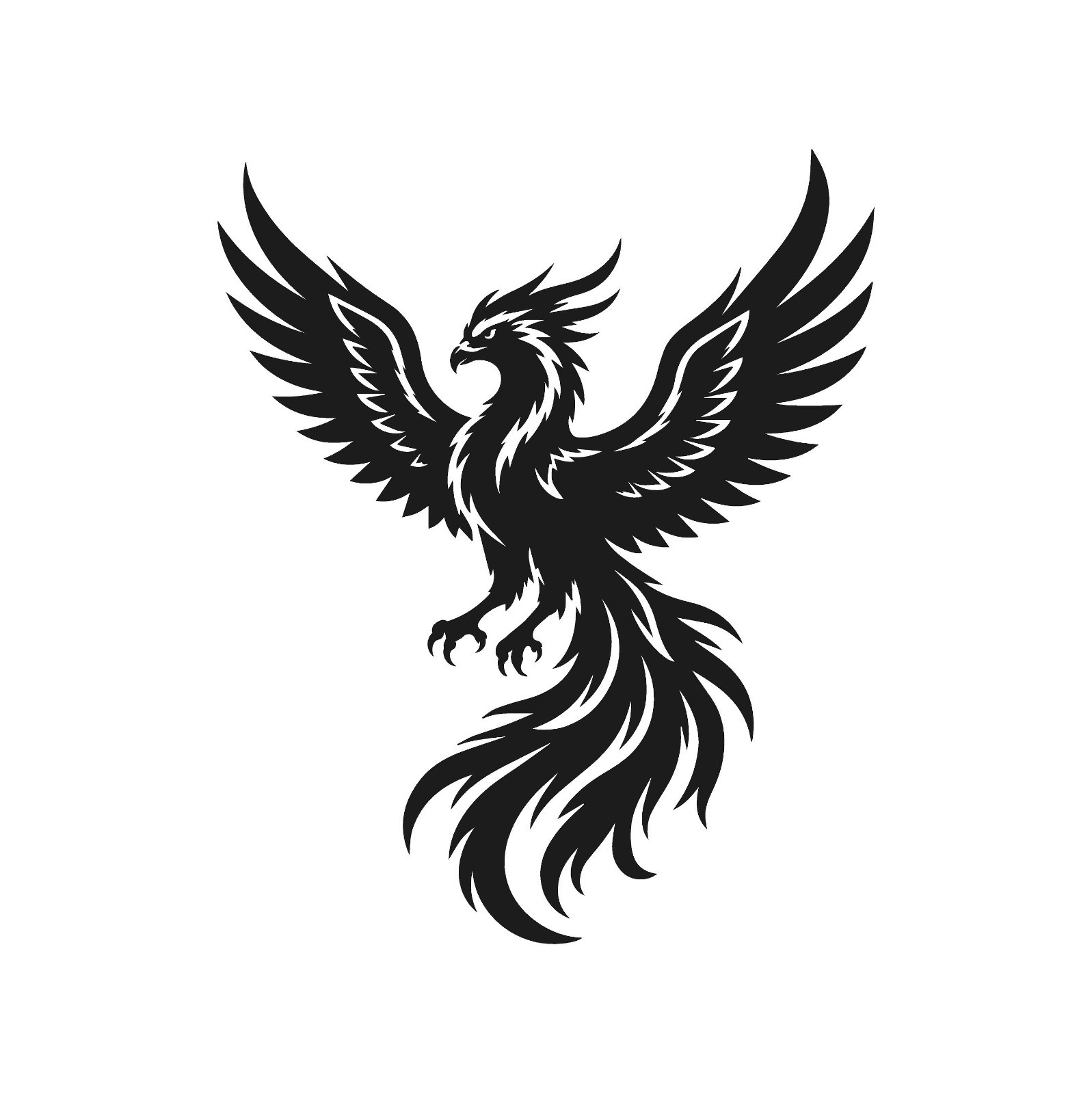 Detailed Phoenix Vinyl Decal Mythical Bird Window Sticker