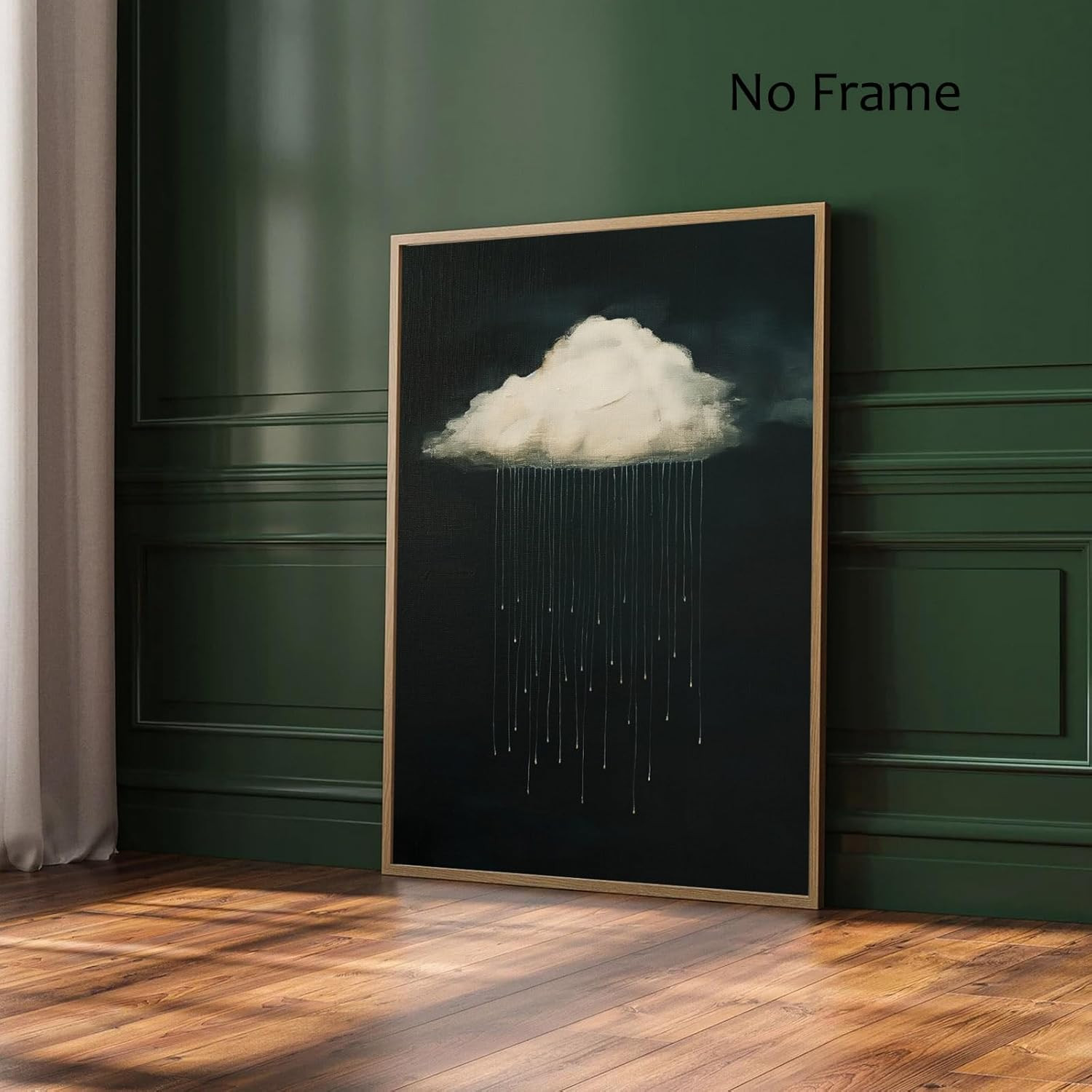 Black and White Cloud Wall Art Vintage Rain Cloud Pictures Dark Clouds Painting