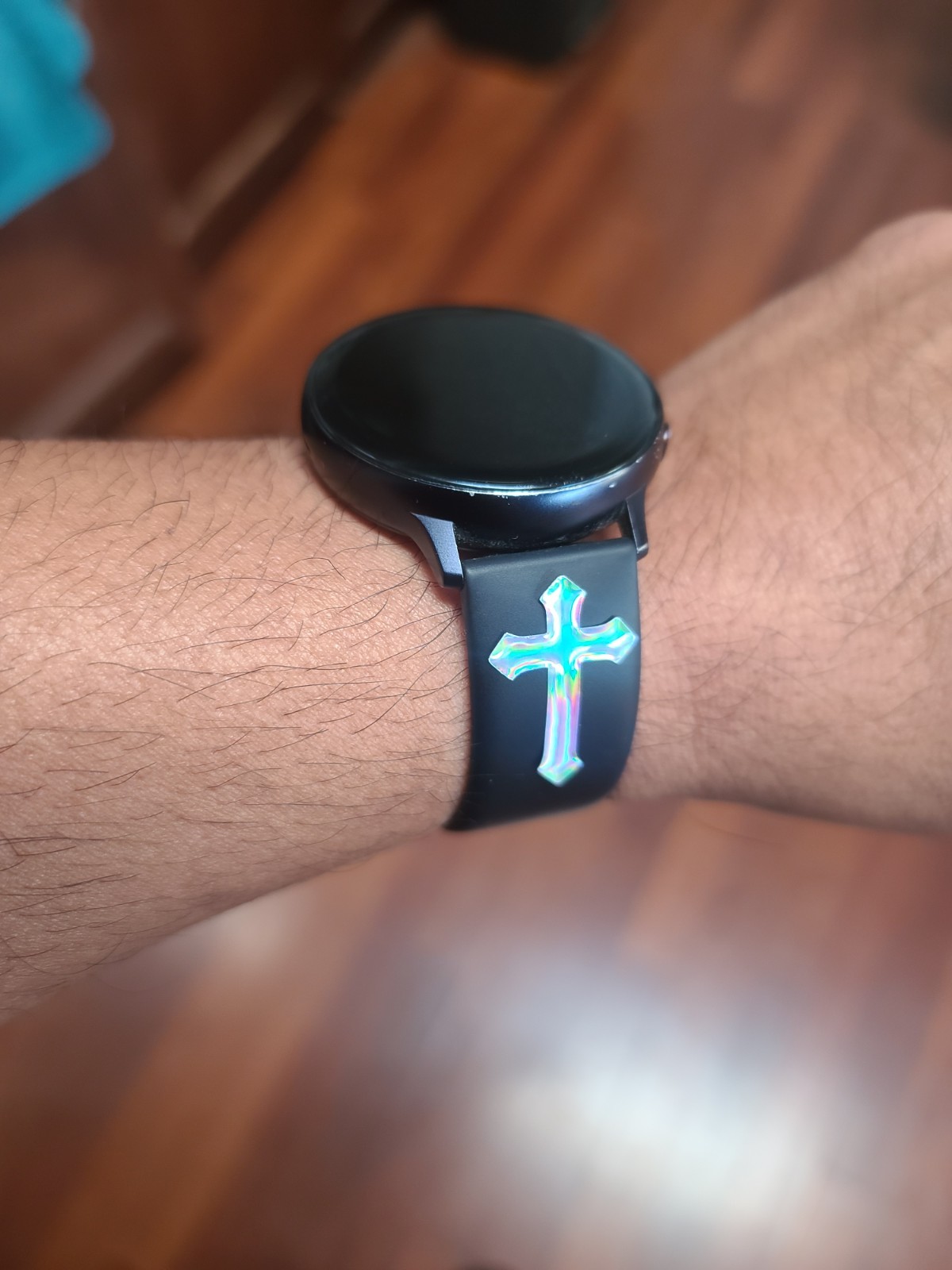 Holographic Religious Resin Cross Mini Decal Stickers Oil Slick Shine (1-inch)