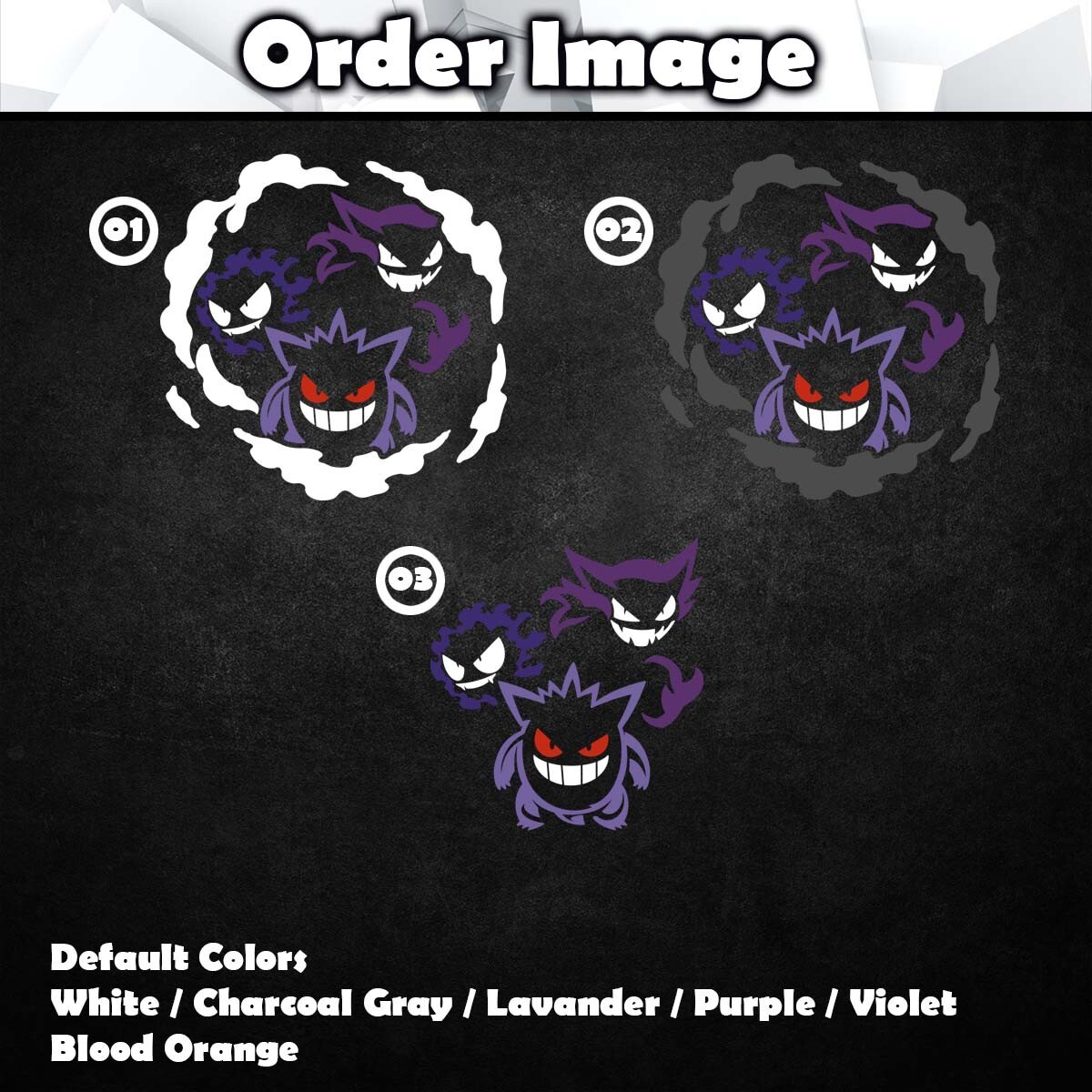 Gengar Ghastly Vinyl Decal Sticker (Monster Nintendo Car Laptop PC Glass Color)