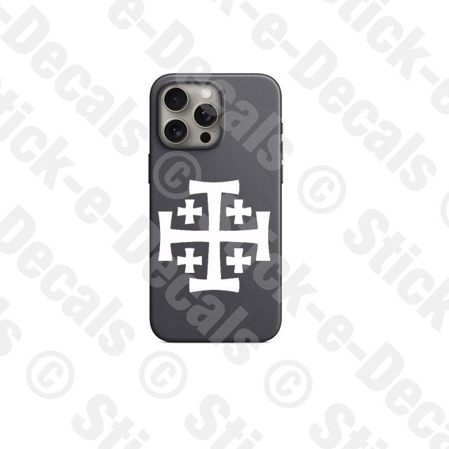 Cruz de Jerusalem Crusaders Cross Solid Vinyl Decal Sticker Jerusalém