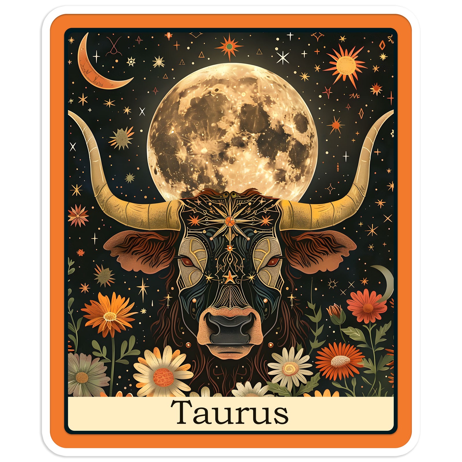 Taurus Zodiac Tarot Card – Vinyl Decal Sticker – Car Window Laptop – #1999