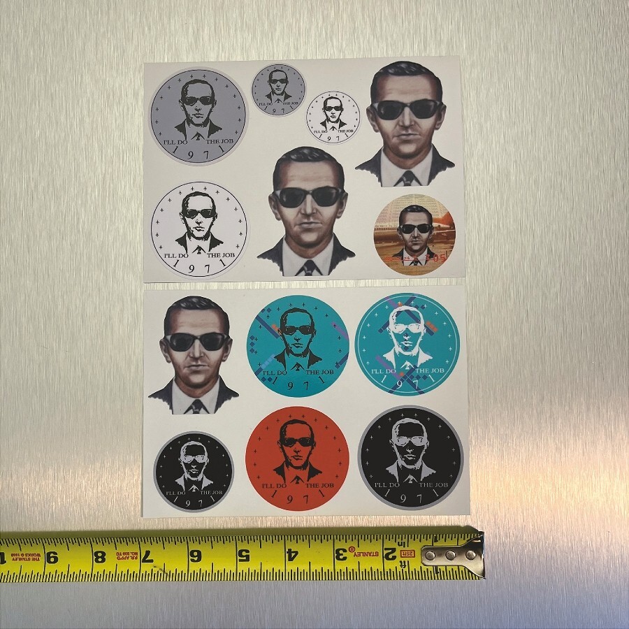 DB Cooper 13-PACK – High Quality Laminated Stickers for Vehicle, Laptop, Window