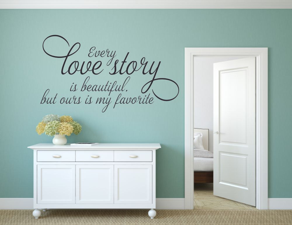 EVERY LOVE STORY Romantic Room Vinyl Wall Decal Quote House Decor Lettering Sign