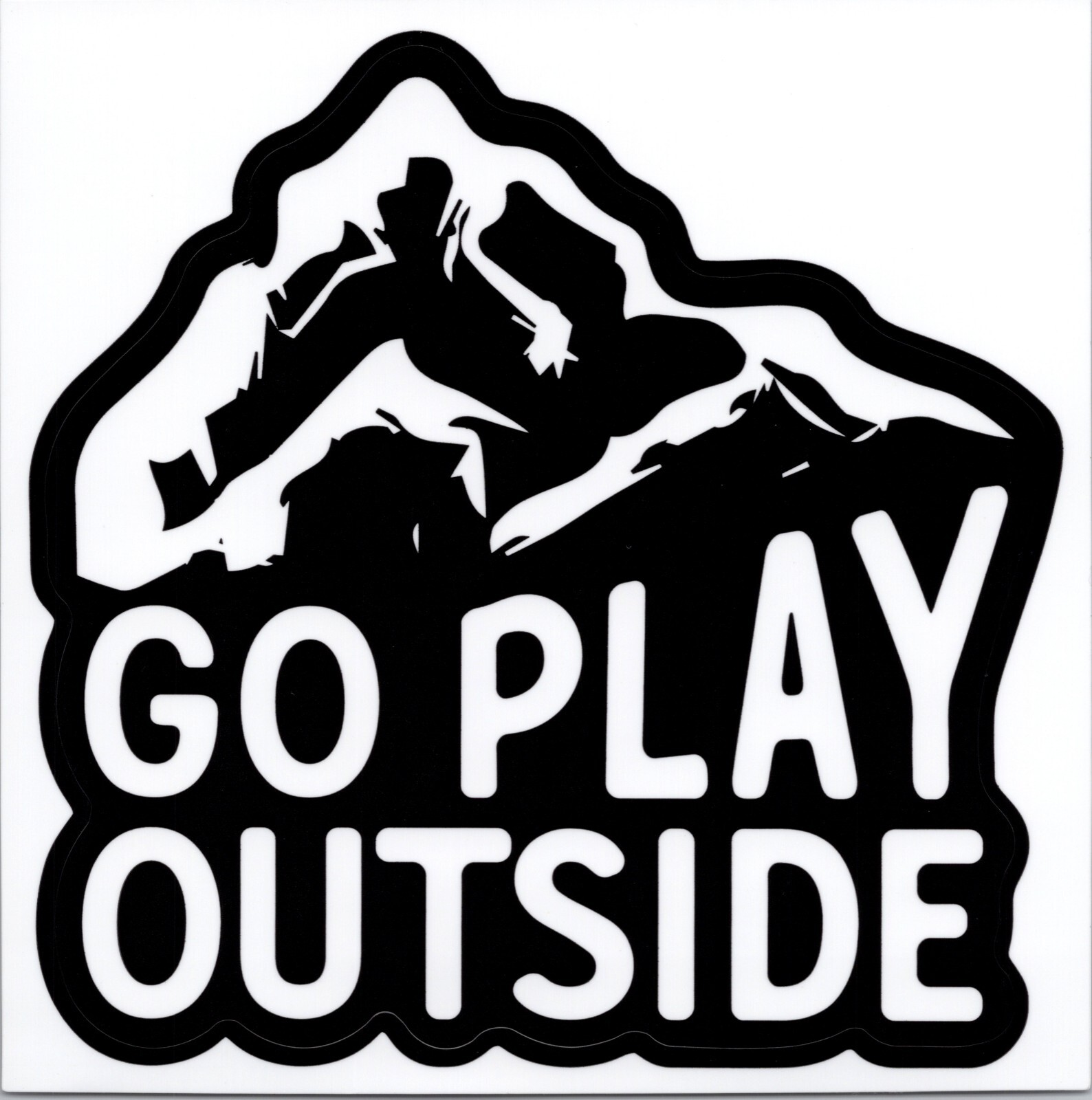 GO PLAY OUTSIDE – Vinyl Sticker – 1.75in x 1.75in