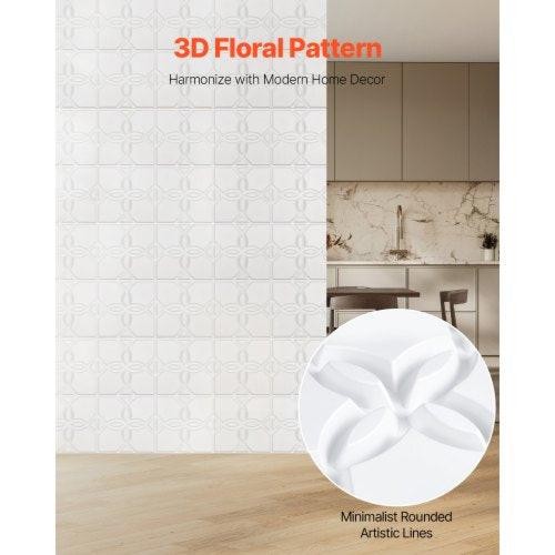 3D Wall Panels 33Pack 1181 x 1181 in PVC Modern Art Minimalist Floral