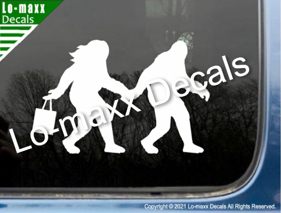 Mr. & Mrs. Bigfoot Married Couple Original Superior Quality Die Cut Vinyl Decal