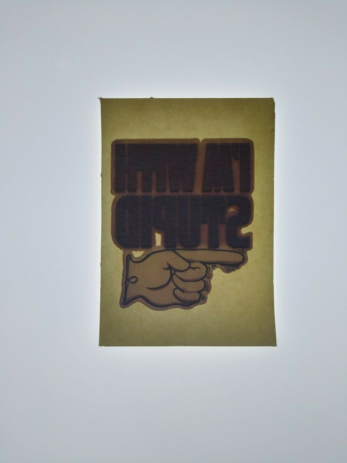 I'm With Stupid Screamin Gleamin Glitter Iron-On Transfer Decal Donruss 1970s