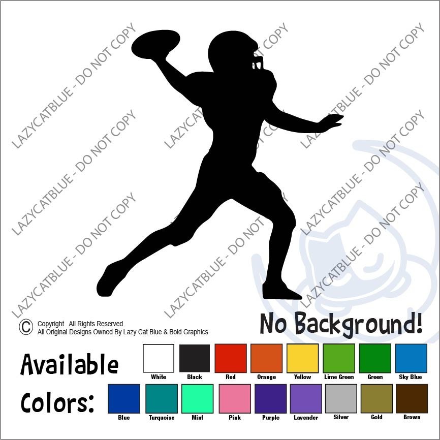 Football Player Decal Sticker School Quarterback Sports Ball Throw Team Life QB