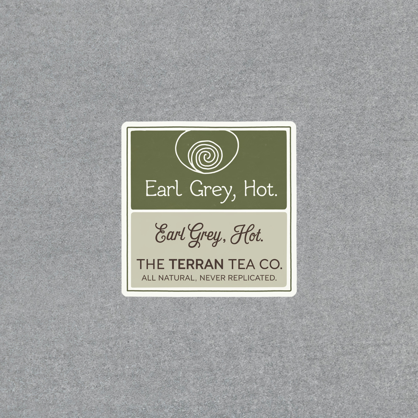 Earl Grey Hot Terran Tea Co. – All Natural, Never Replicated Sticker #5635