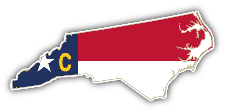 North Carolina USA State Map Flag Car Bumper Sticker Decal