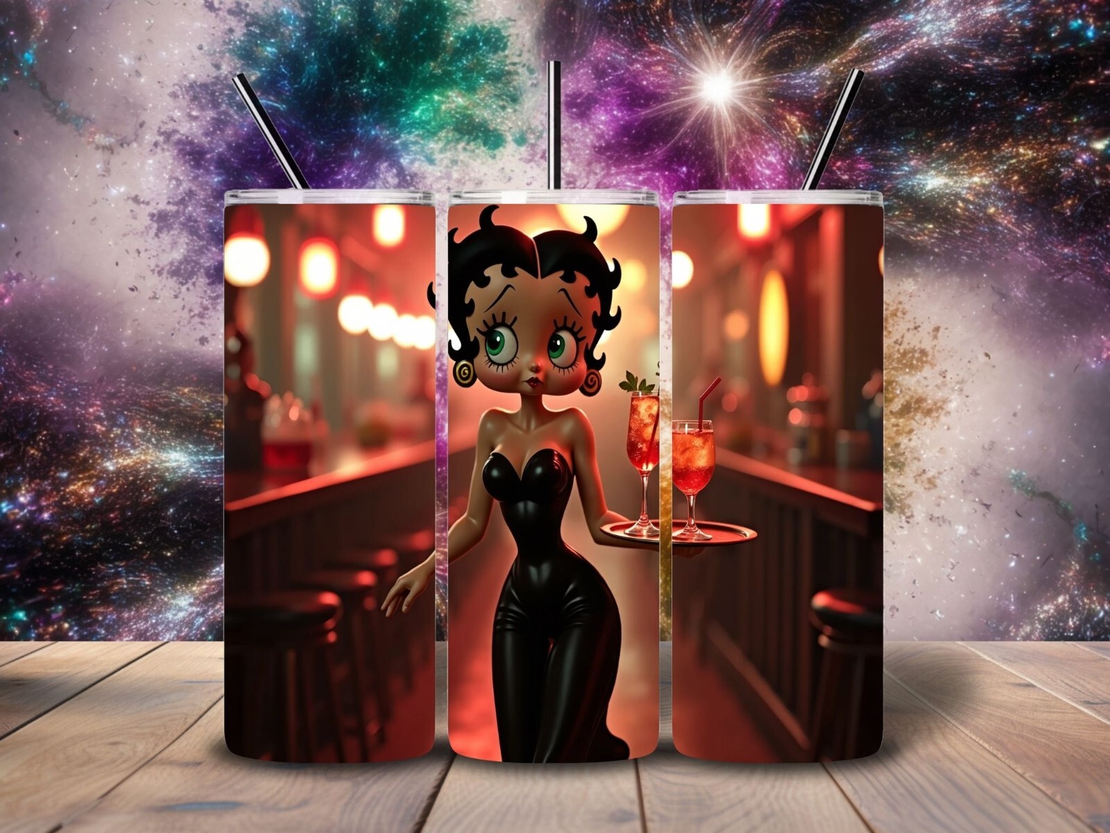 #4 – Betty Boop Skinny 20oz Tumbler, Sublimation, Heat Transfer, Seamless Design