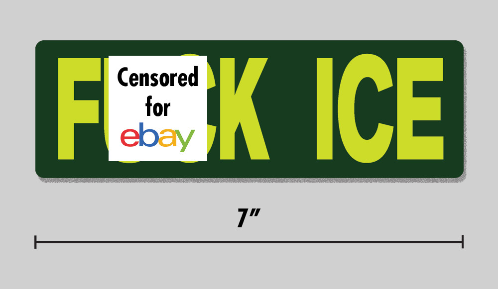 Anti-ICE Sticker "F**k Ice" Block Letters 7" Vinyl Decal – Gold on Green