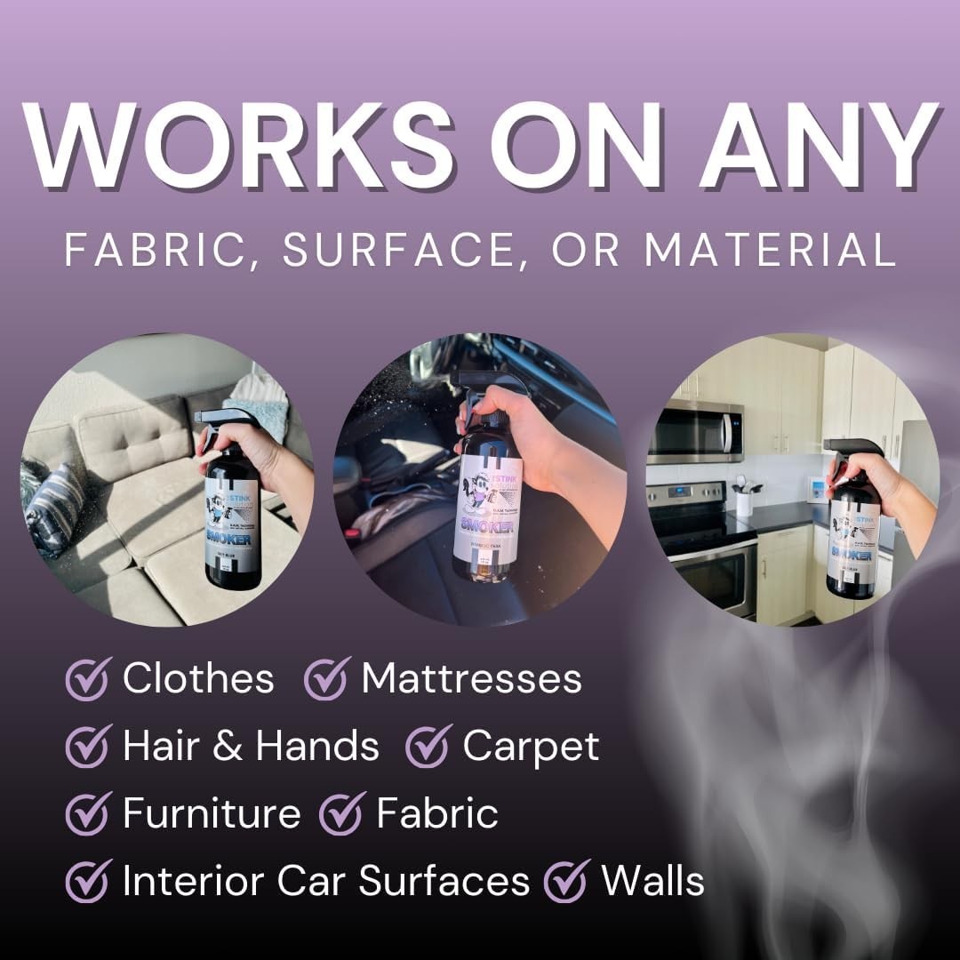 Smoke Odor Eliminator Spray for Home, Car, 16 Fl Oz (Pack of 2), Black