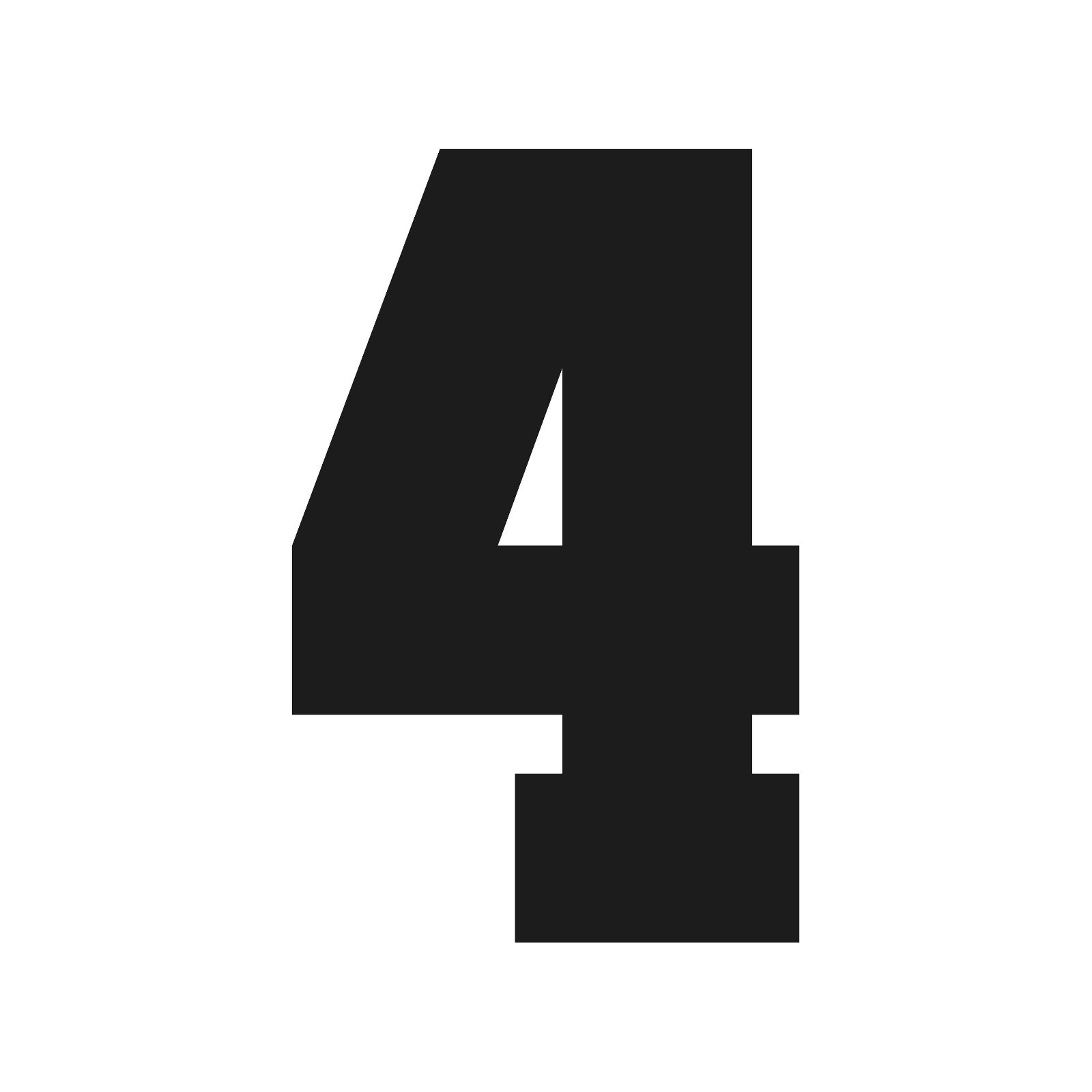 Number Four Varsity font Vinyl decal 4 bold sports font Sticker