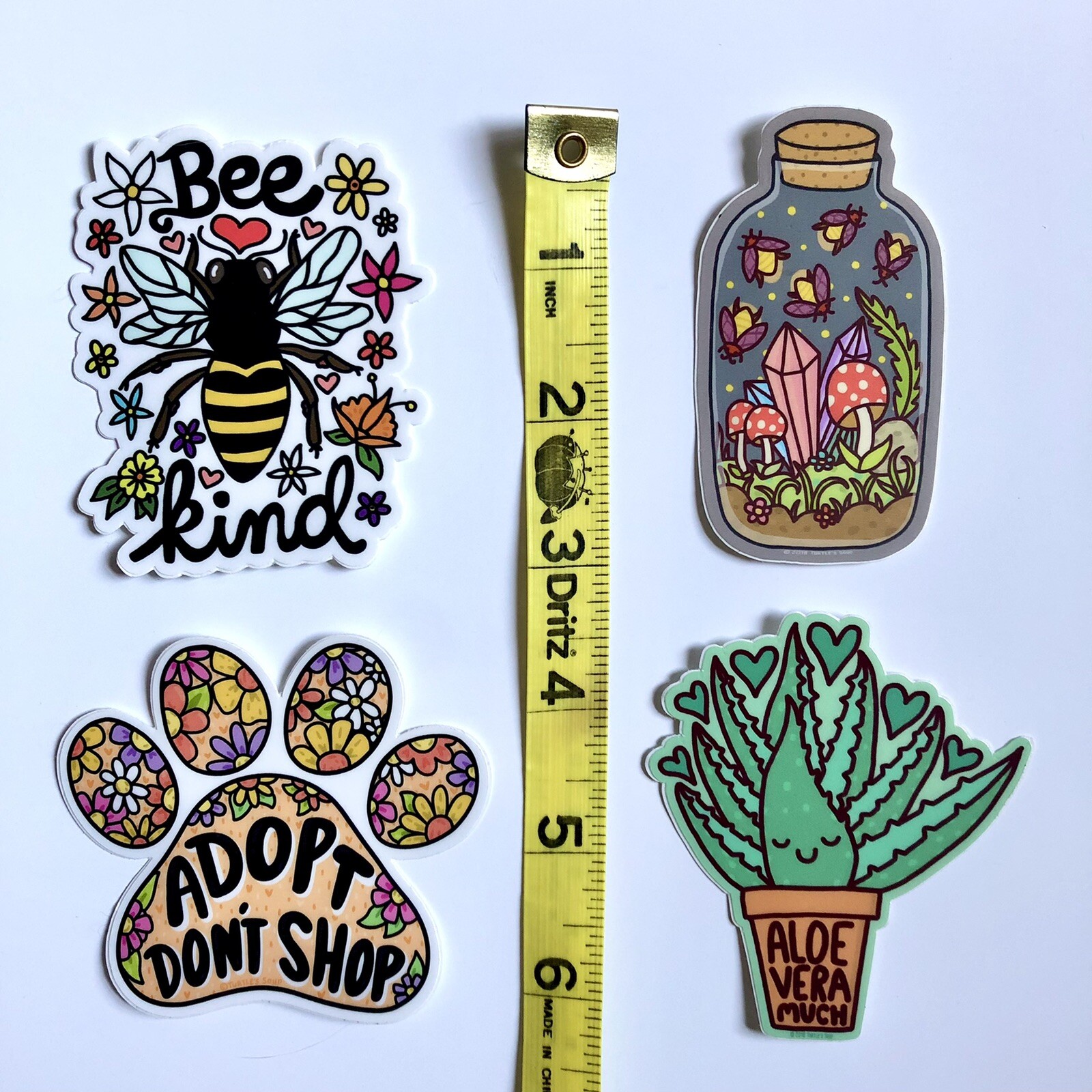 NEW! Turtle’s Soup SET OF 4 VINYL STICKERS / DECALS — 3×3” Love & Nature-Themed