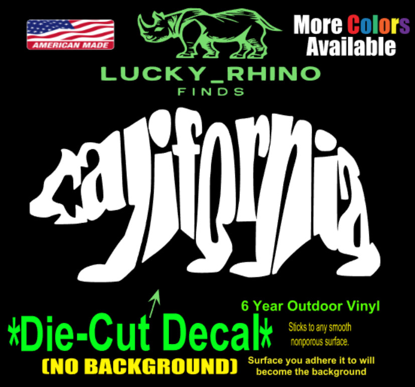 California Bear State Car Window Vinyl Decal Bumper Sticker