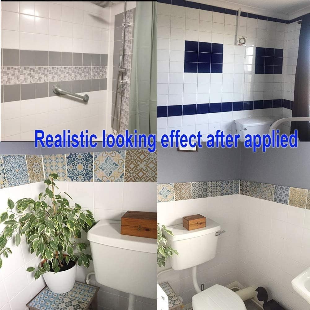 Waterproof Self-Adhesive Tile Stickers – 50PCS, 6" x 6" for Easy Home Makeover