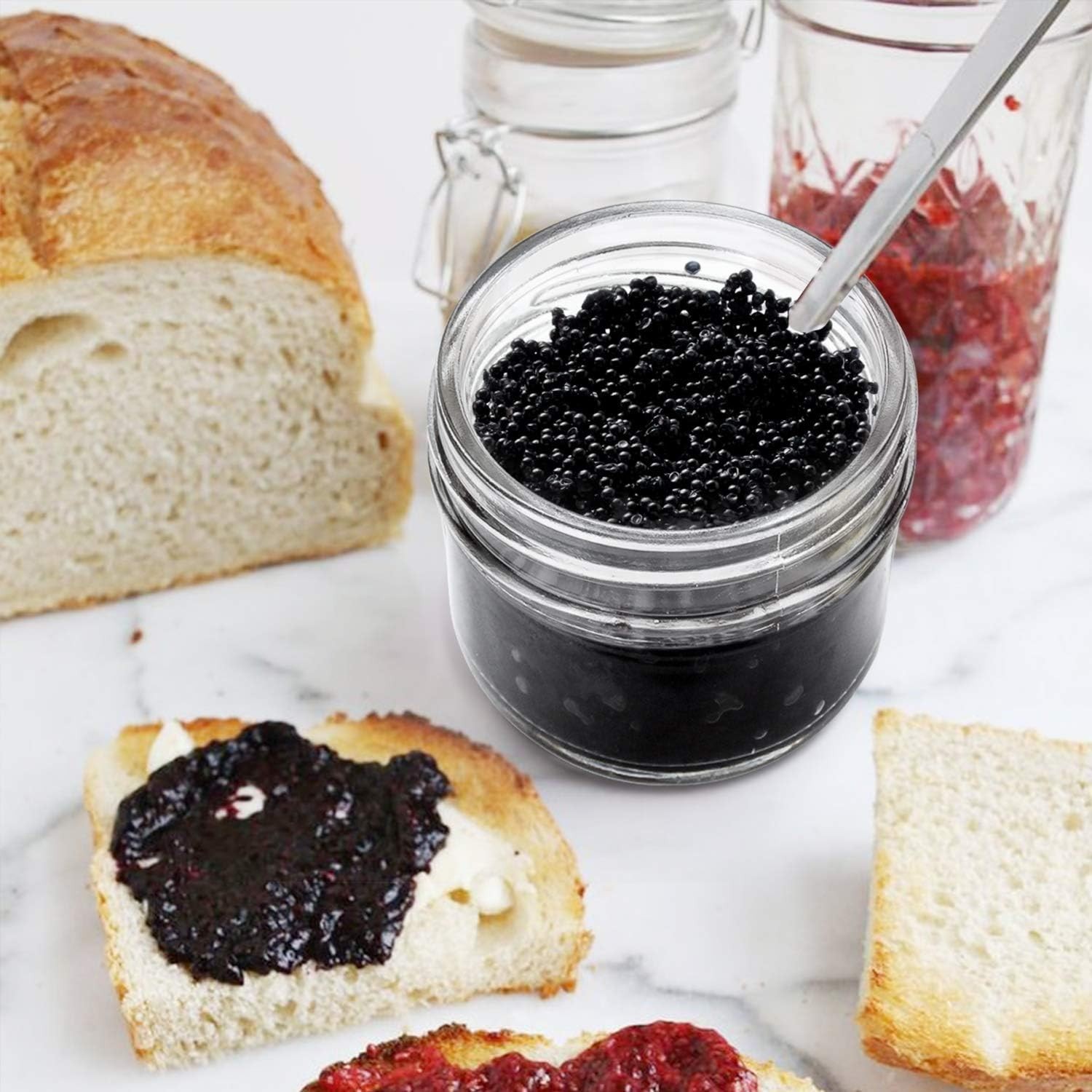 4oz Glass Jars With Lids,Small Mason Jars,Mini Canning Jars With Black Lids For