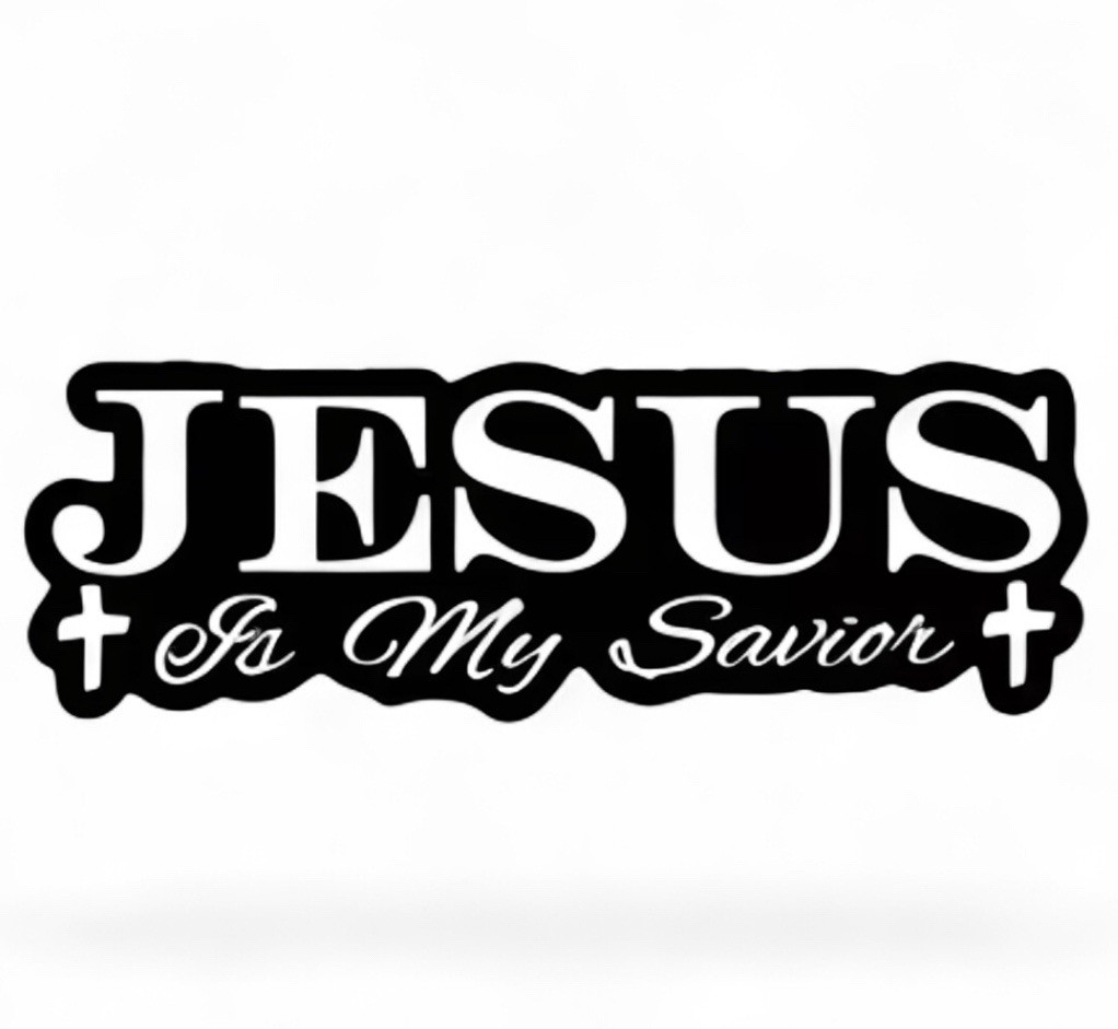 JESUS IS MY SAVIOR CROSS 3” VINYL DECAL DIECUT STICKER GOD CHRISTIAN FAITH 1PC