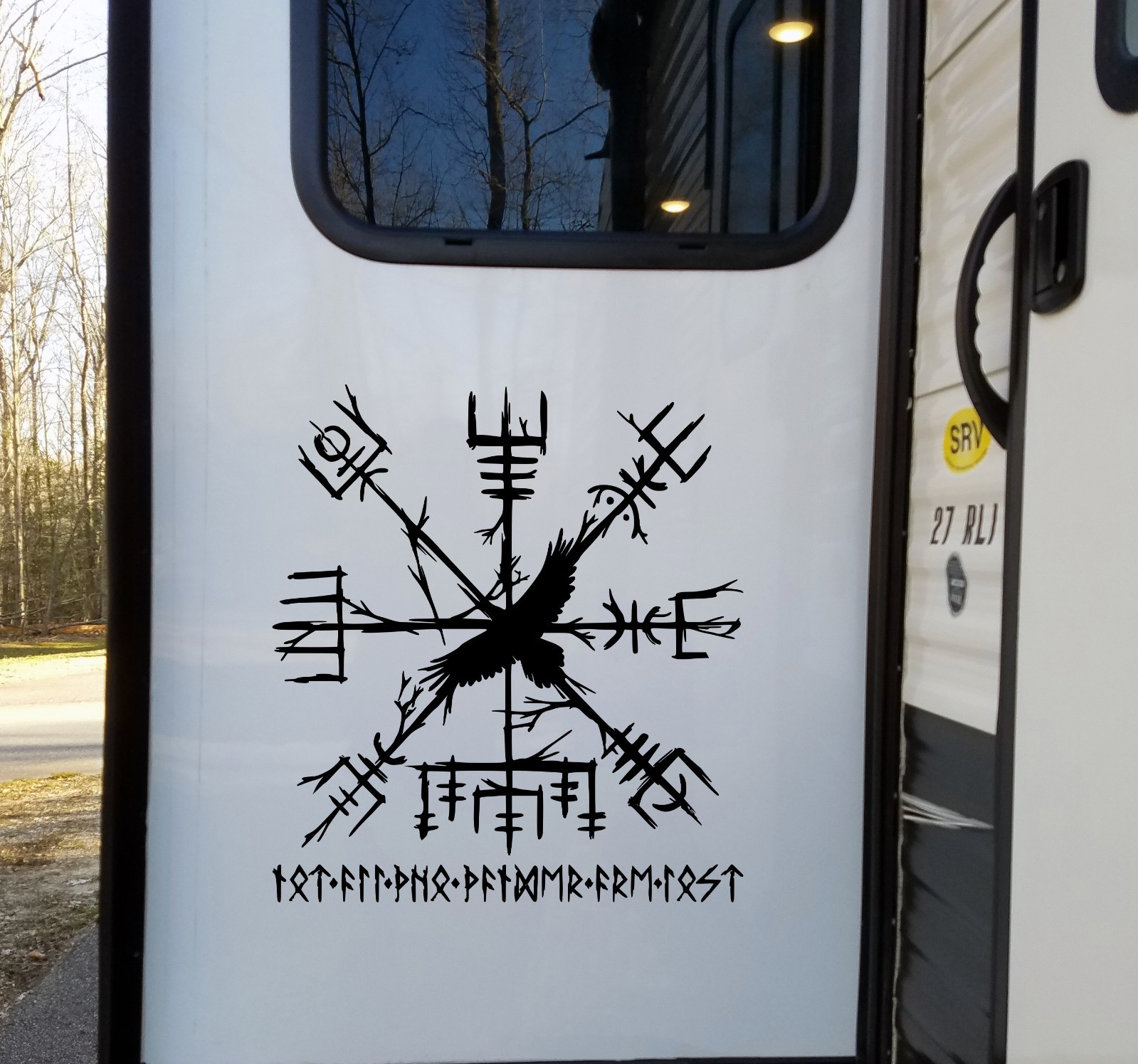Not All Who Wander Are Lost Viking Compass Vegvisir Raven Vinyl Decal RV Truck