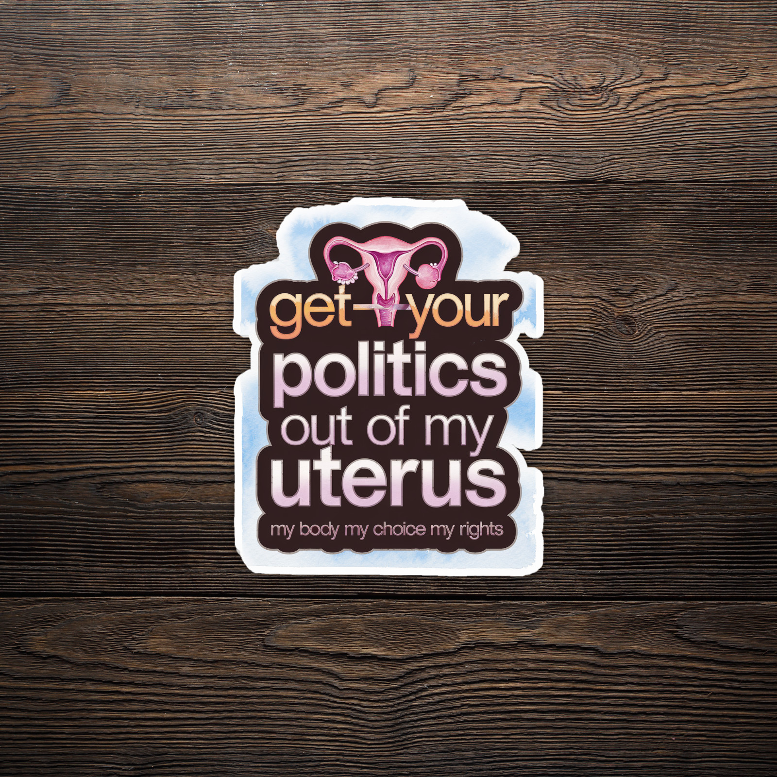 Get Your Politics Out of My Uterus Women's Rights Sticker #1100
