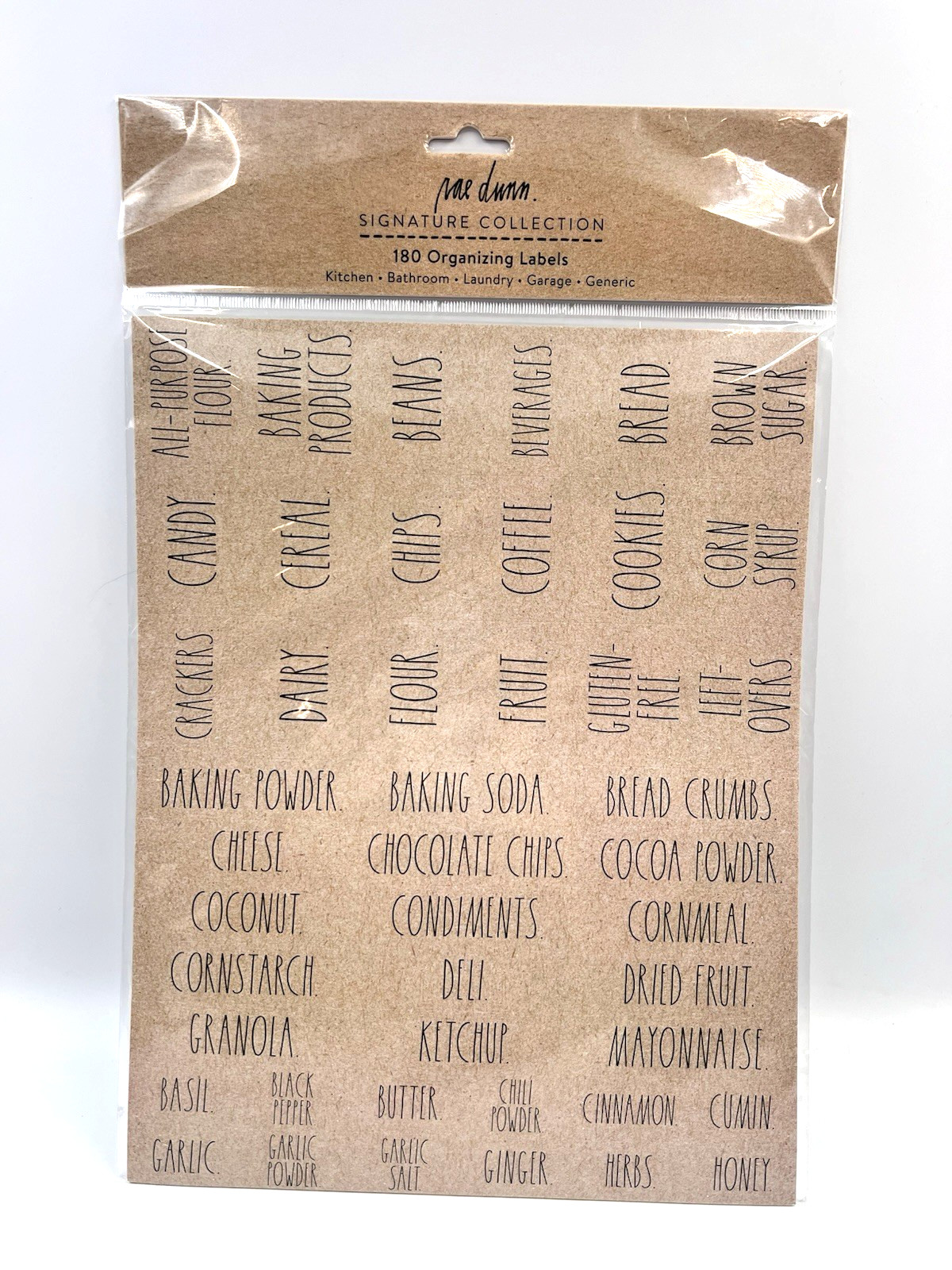 Rae Dunn Organizing Label Stickers for Pantry Bathroom Laundry kitchen 180 ct.