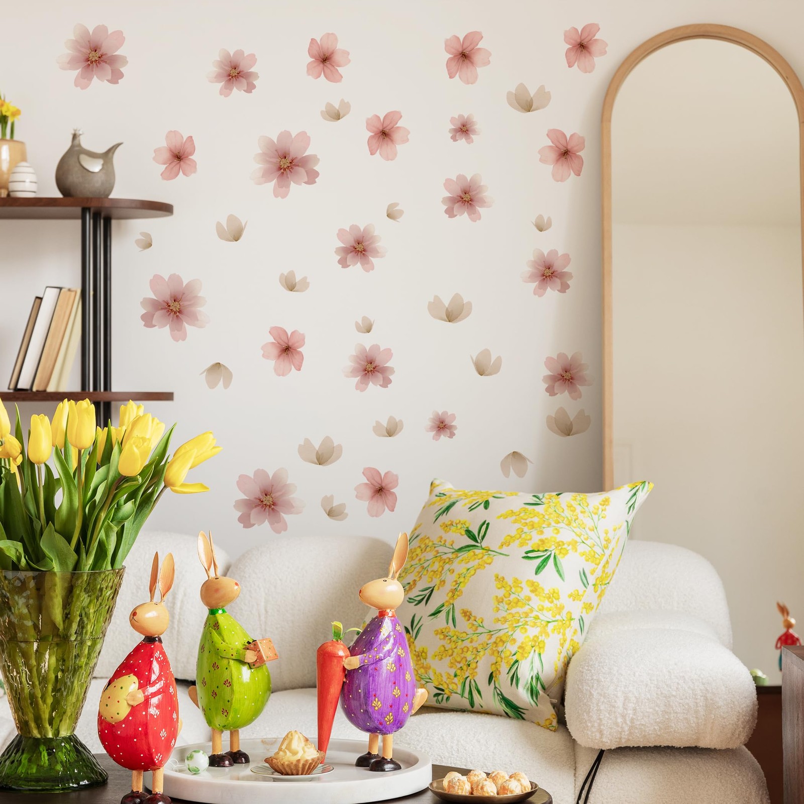 Flower Wall Decals – Peel and Stick Floral Flowers Wall Stickers,Removable Pi…