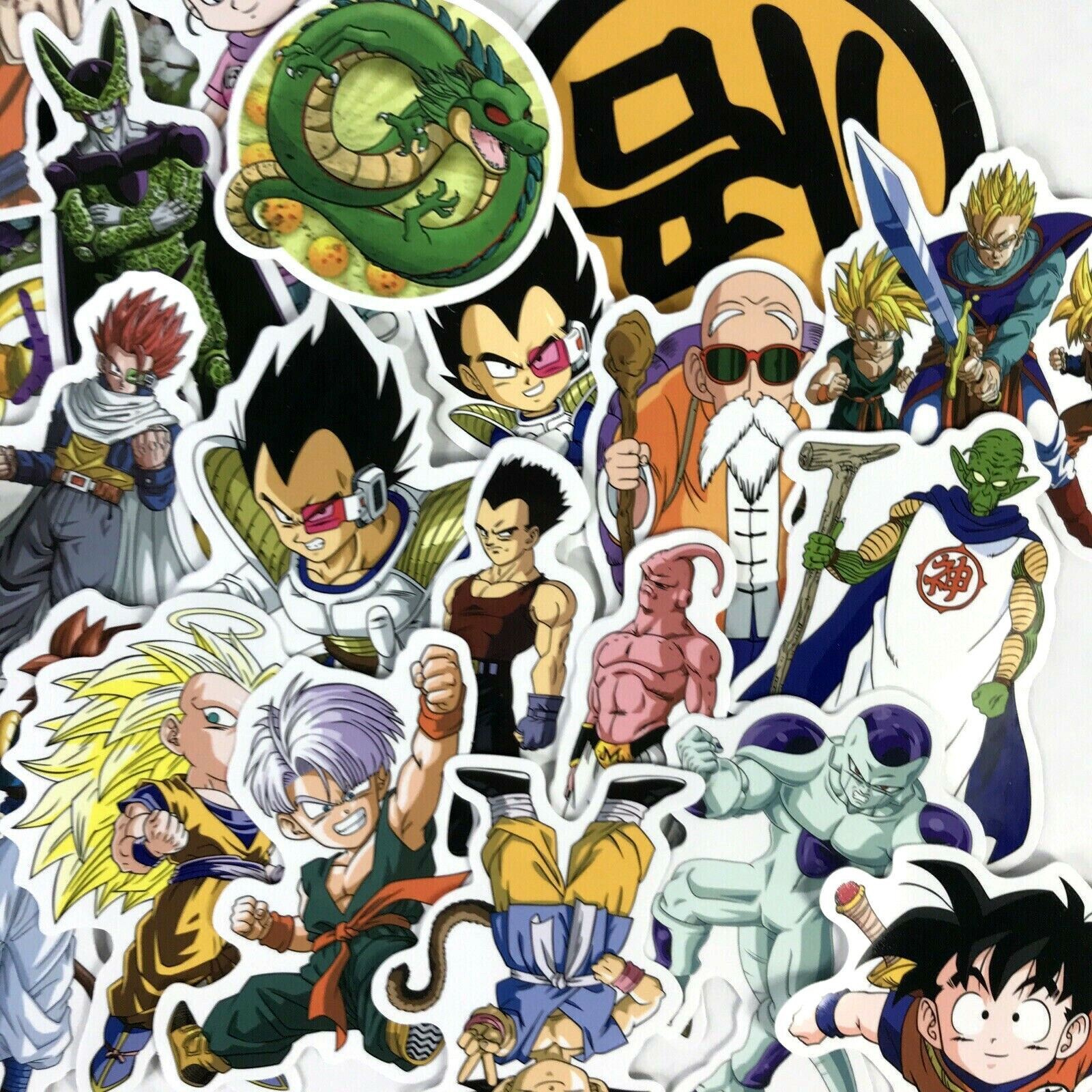 100 Piece Dragon Ball Z DBZ Character Bulma Goku Laptop Decal Phone Sticker Pack