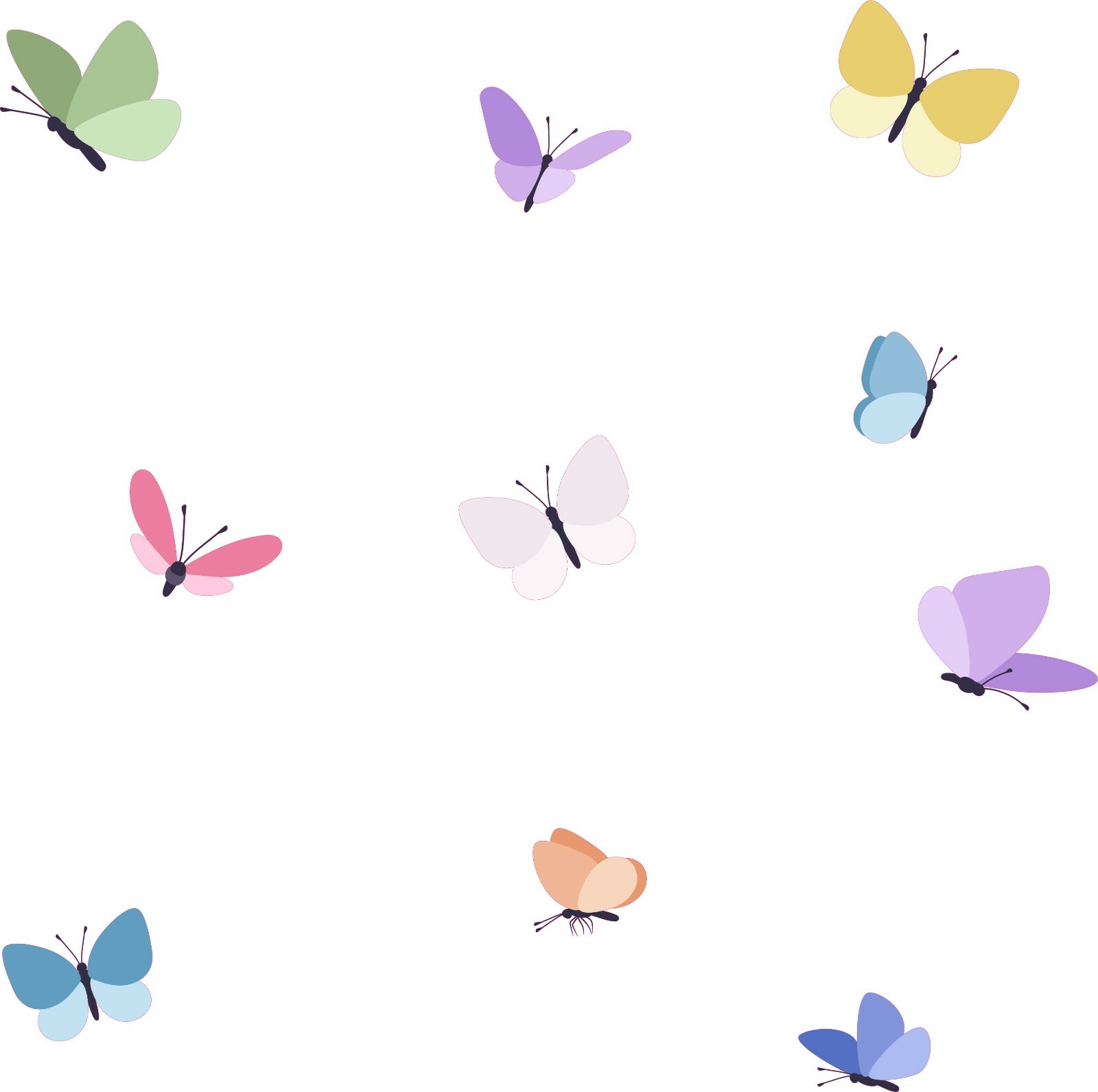 Home Bedroom Living Room Moths Butterflies Adhesive Art Vinyl Wall Decal Sheet