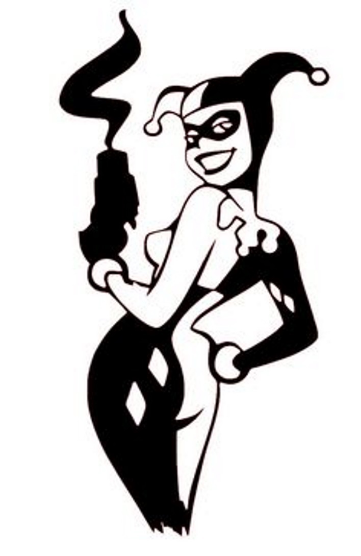 Vinyl Decal Truck Car Sticker Laptop – DC Batman Harley Quinn Smoking Gun
