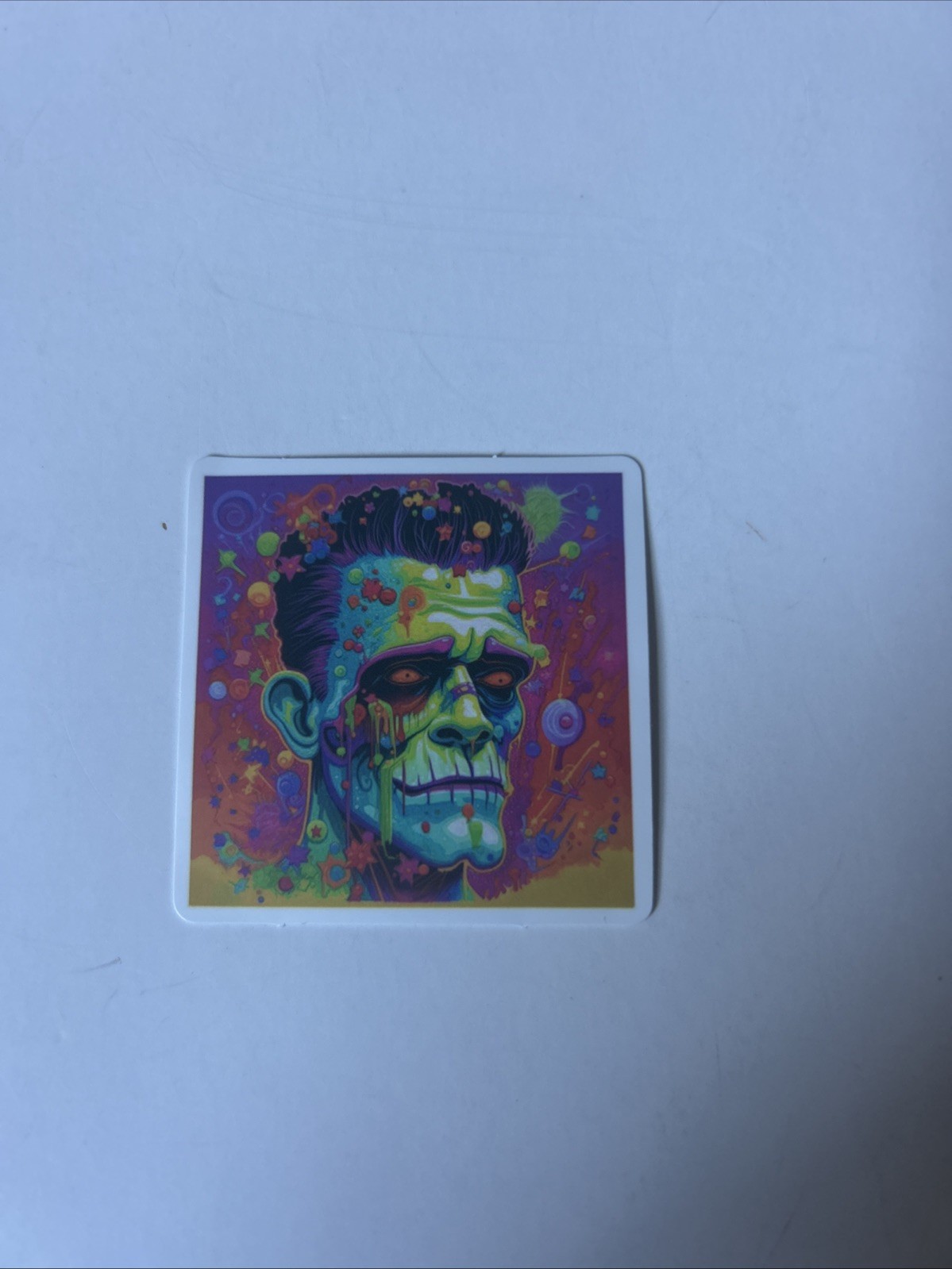Lot of 2 Frankenstein Stickers Universal Monsters Boris Karloff & psychodelic