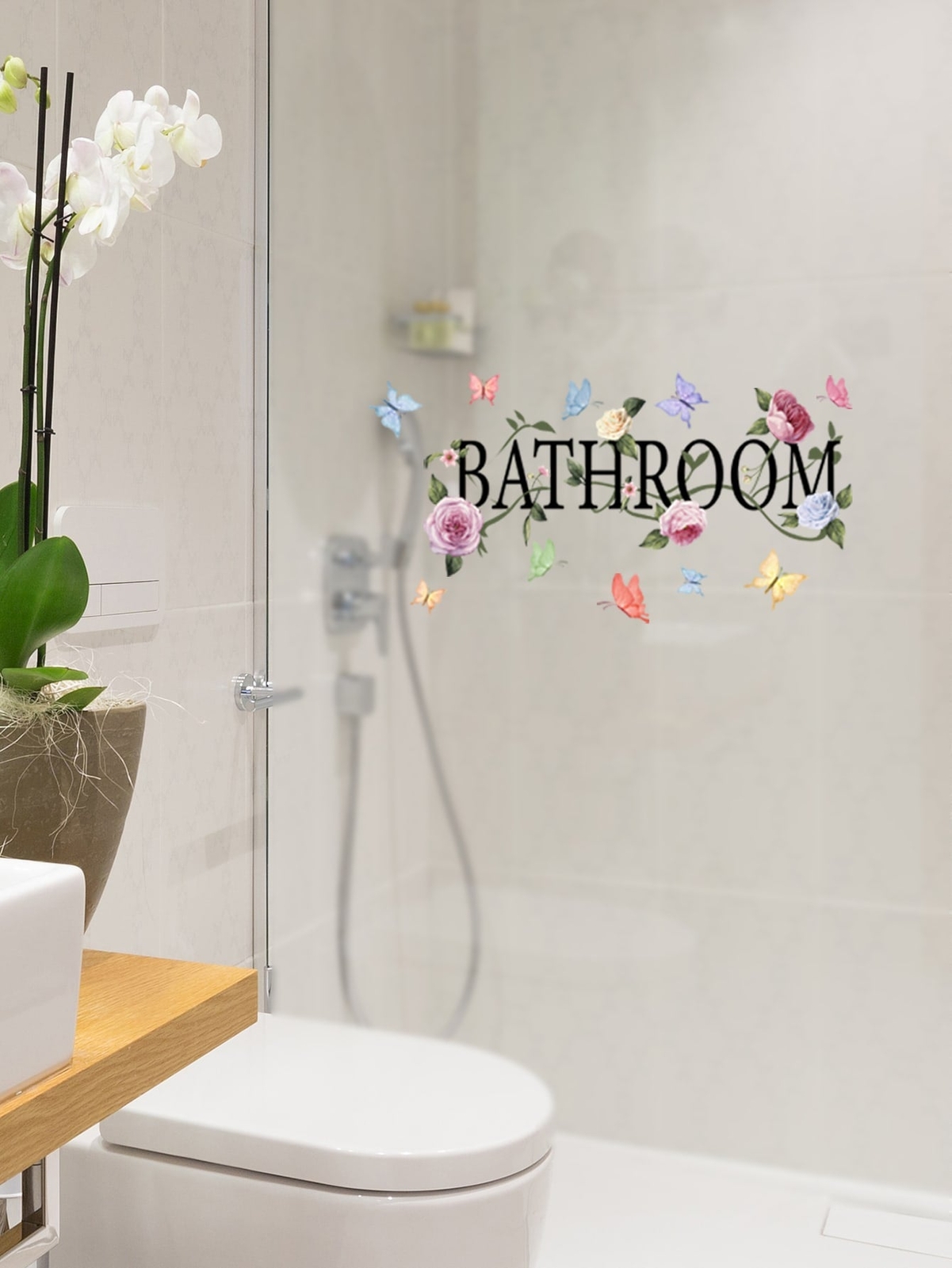 Bathroom Wall Sticker Removable DIY Wall Art Decor Decals Murals for Home