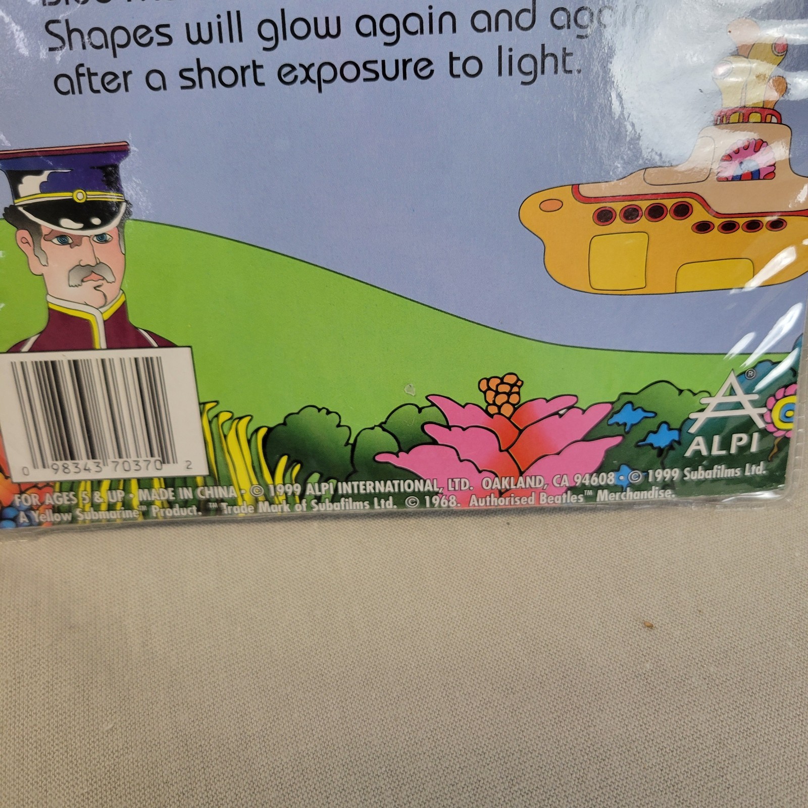 The Beatles Yellow Submarine Glow in the Dark Blue Meanies Wall Decoration 1999