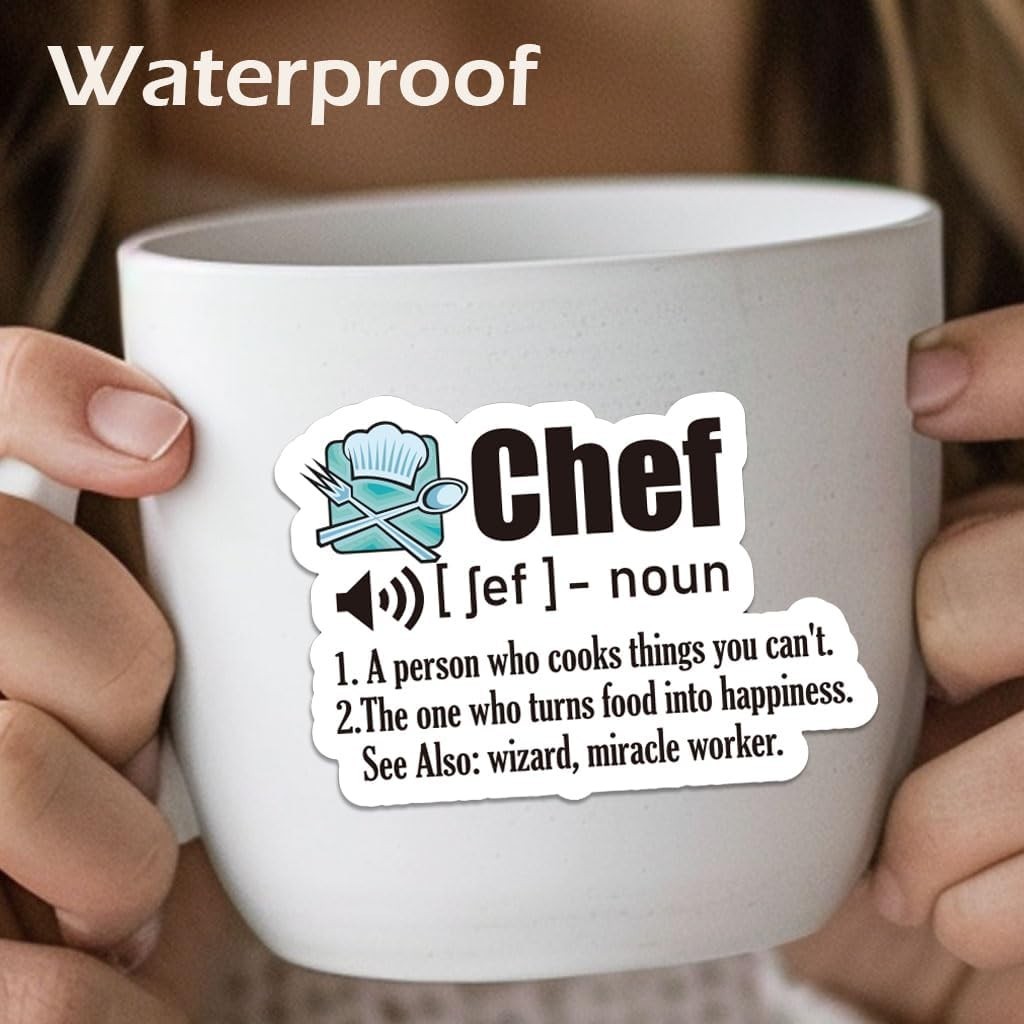 Funny Chef Stickers Pack Waterproof Vinyl Decals Water Bottles