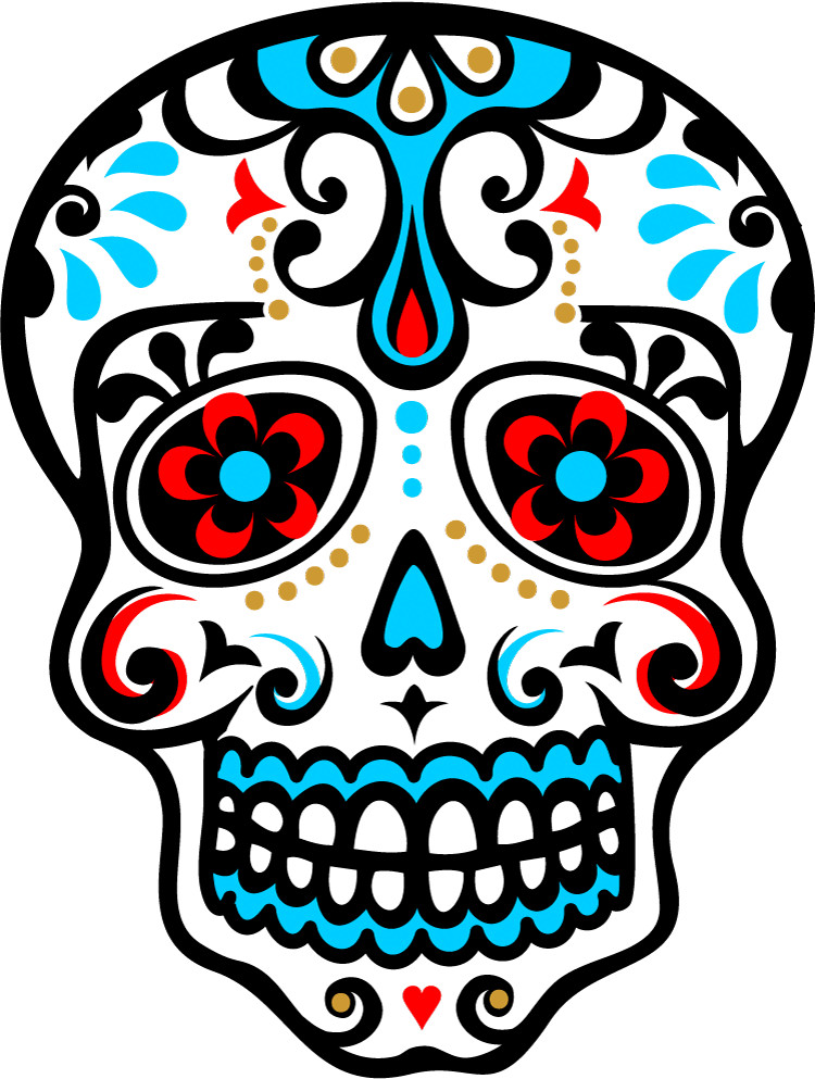 Flowers Skull 4×5.gif