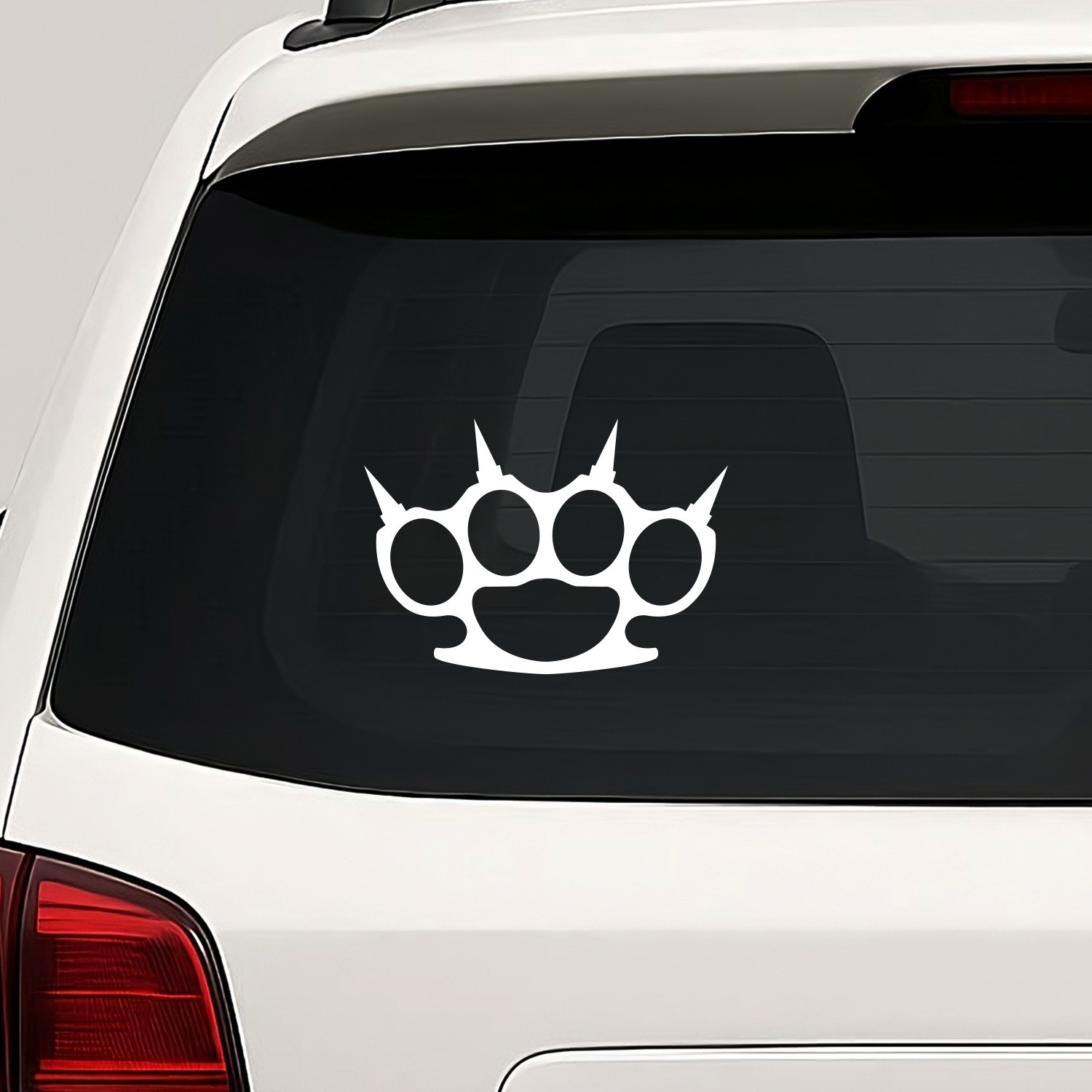 Brass Knuckles Spike Vinyl Die Cut Decal Sticker – Fighting Boxing Punch Defense