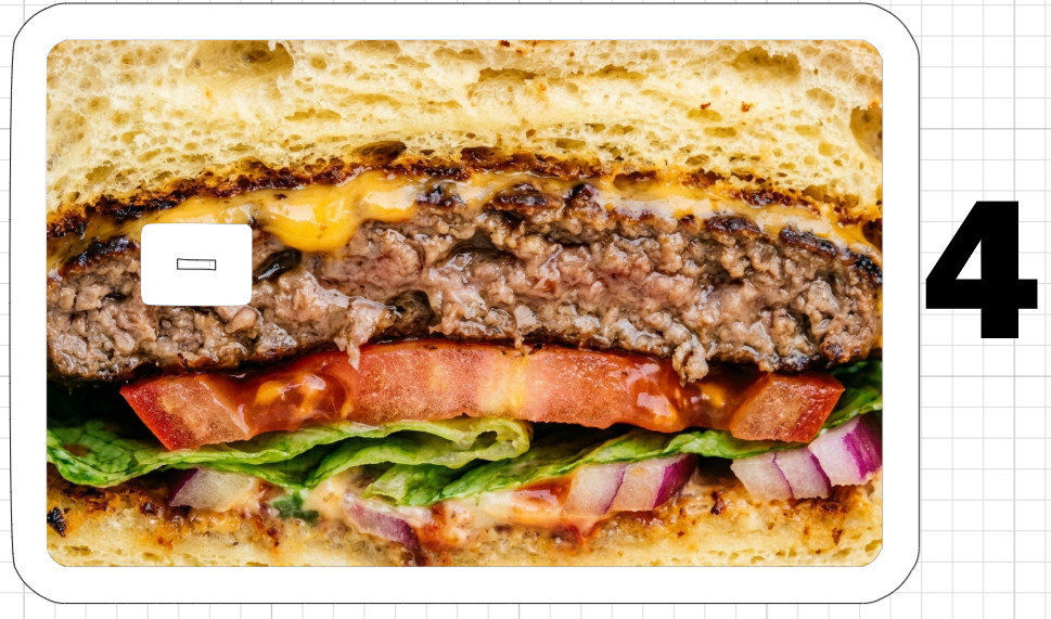 Food Fan Credit Debit ATM Gift Card Skin Sticker Ribs Pizza Hamburger Lasagna