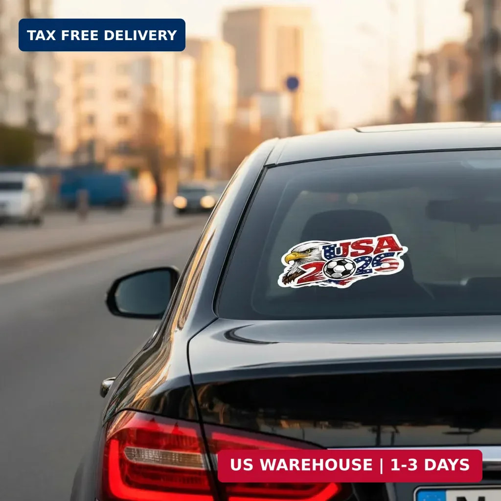USA World Cup Car Decal 2026, Vinyl Waterproof Soccer Stickers, for Car, Window,